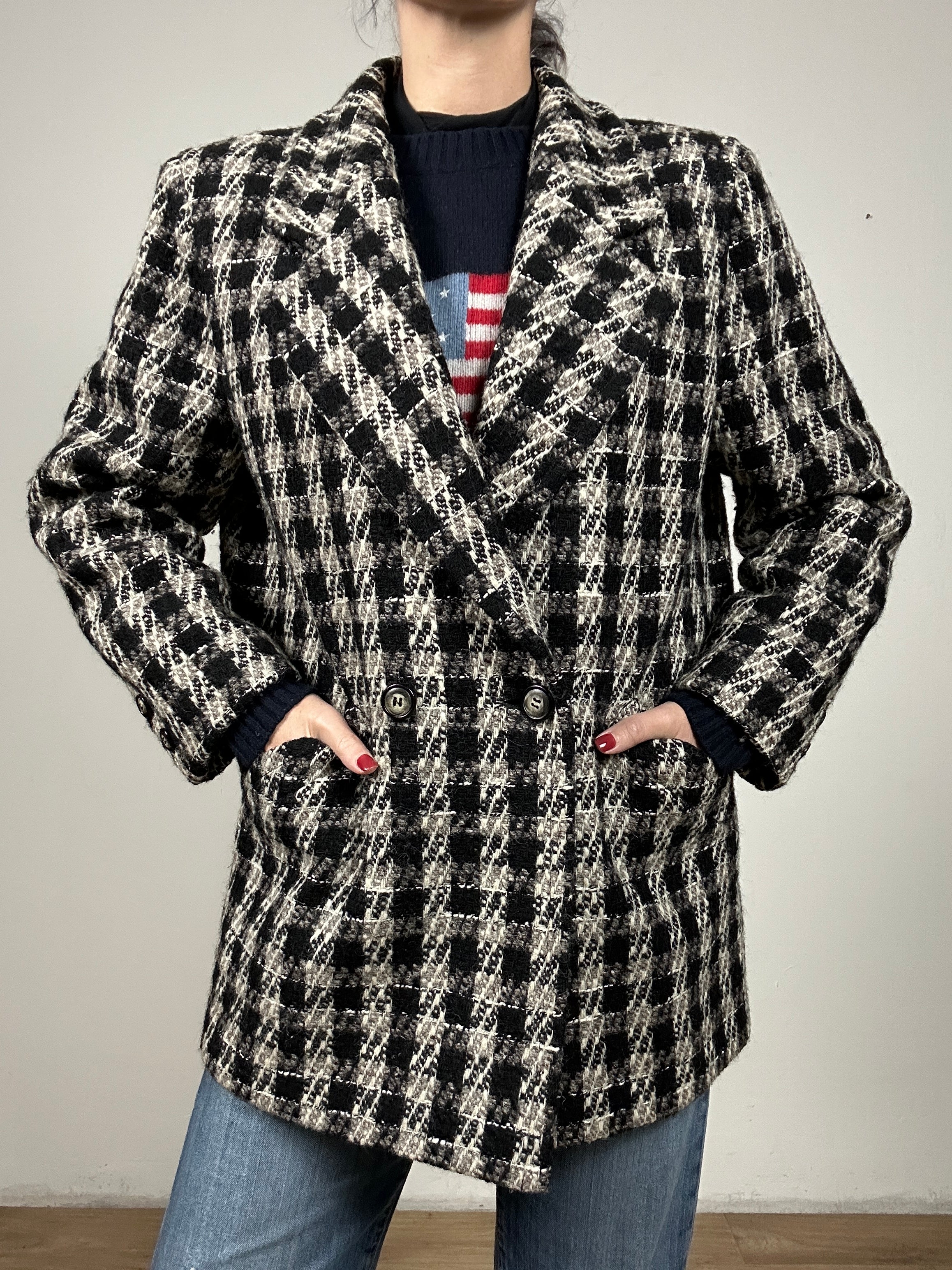 Cappotto con fantasia vichy