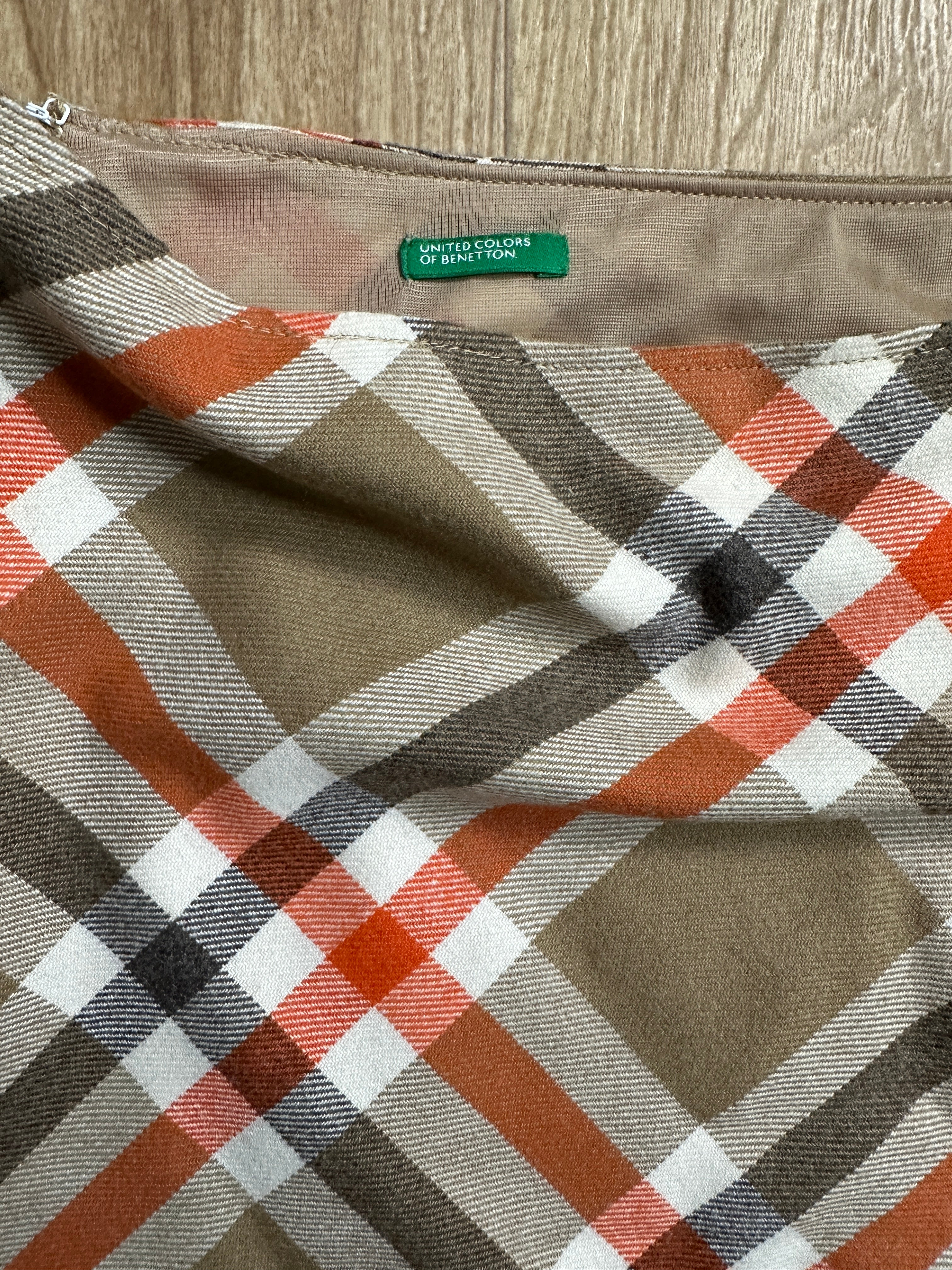 Benetton tartan skirt
