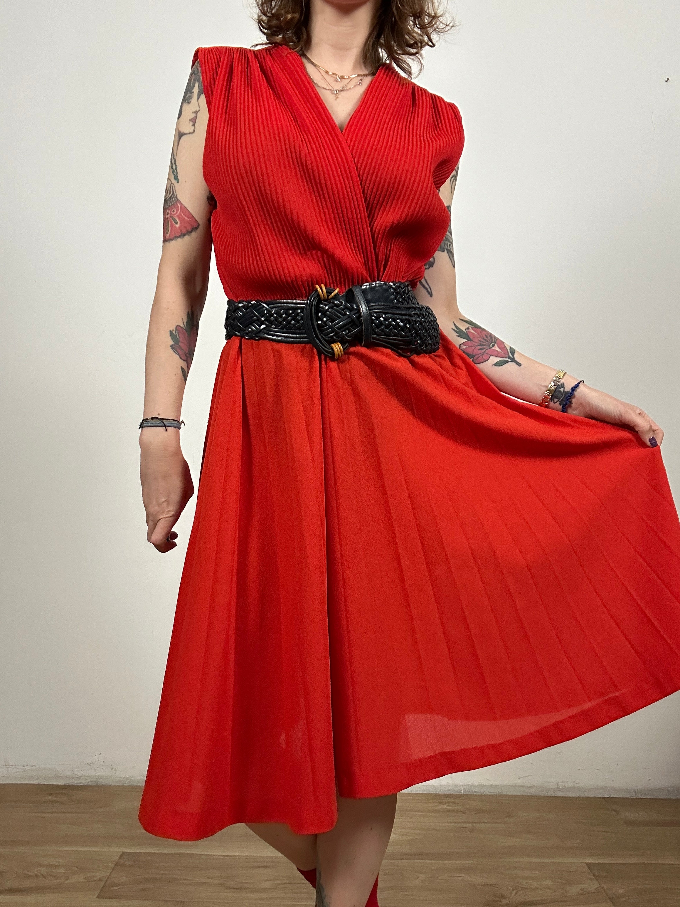 abito vintage rosso ciliegia