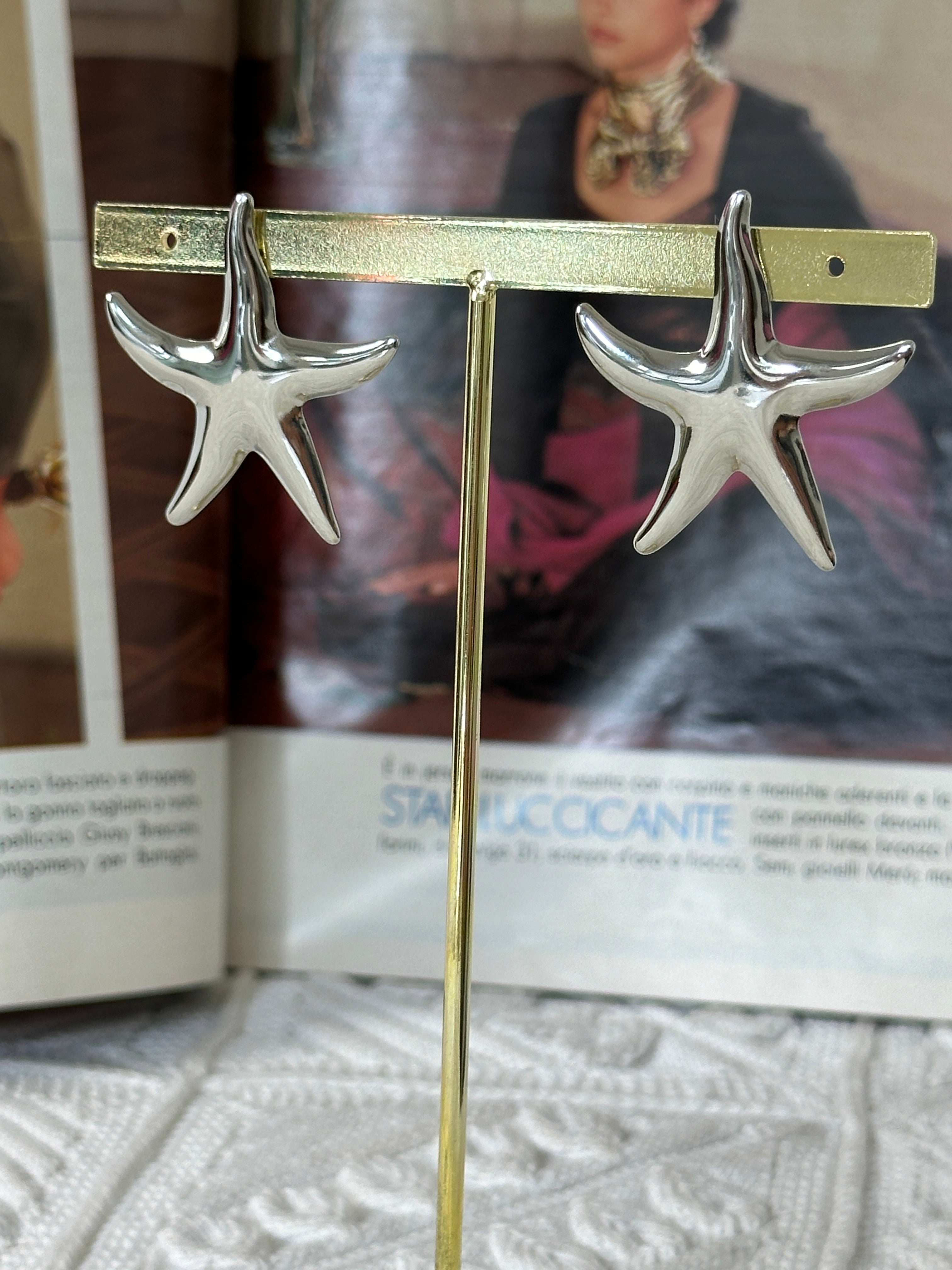 Un pò star un pò fish earrings silver