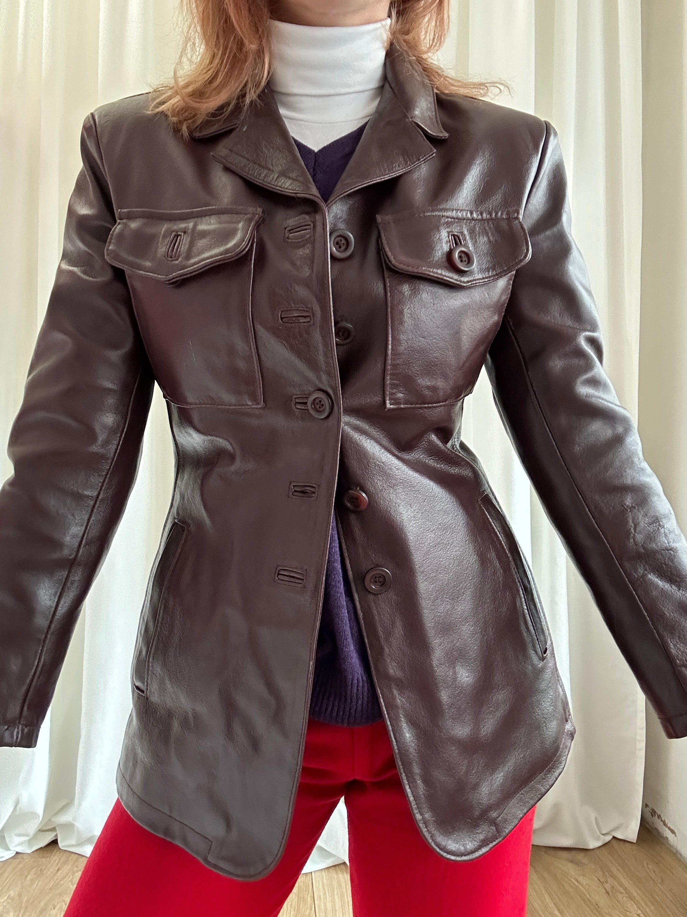 Dark cherry cute jacket