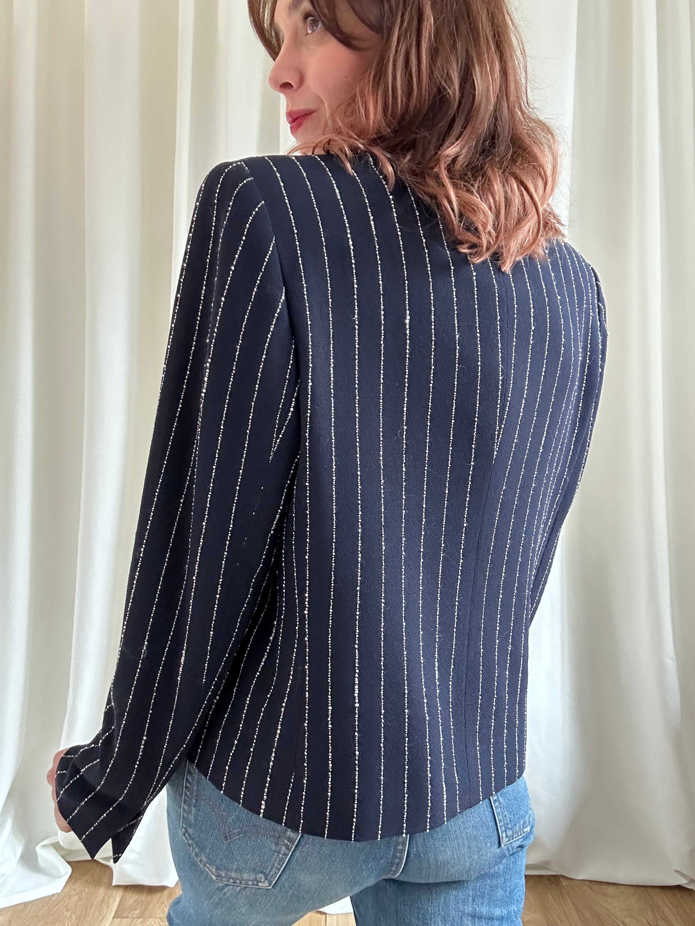 Valentino Gessato Blue Blazer