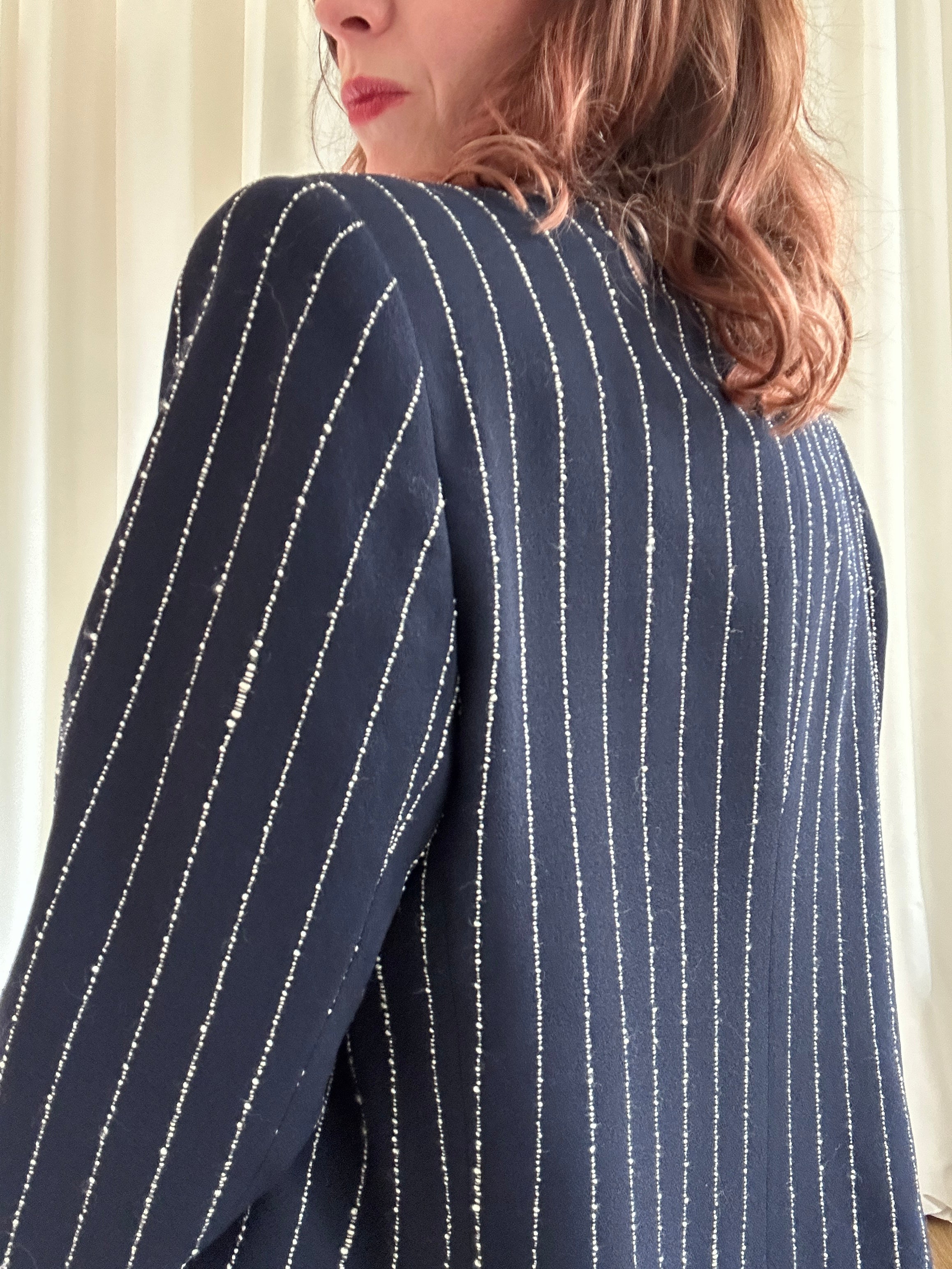Valentino Gessato Blue Blazer