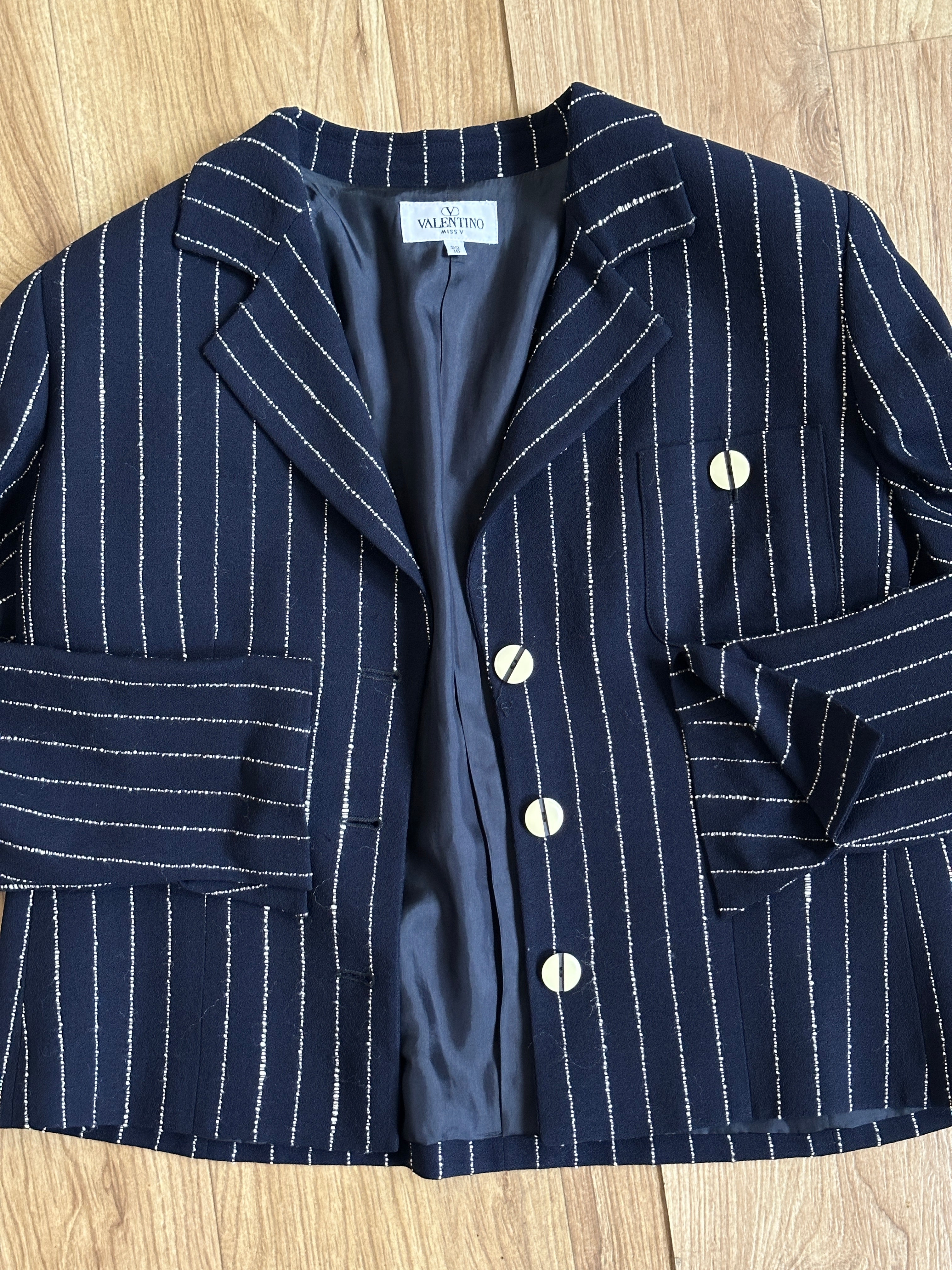 Valentino Gessato Blue Blazer