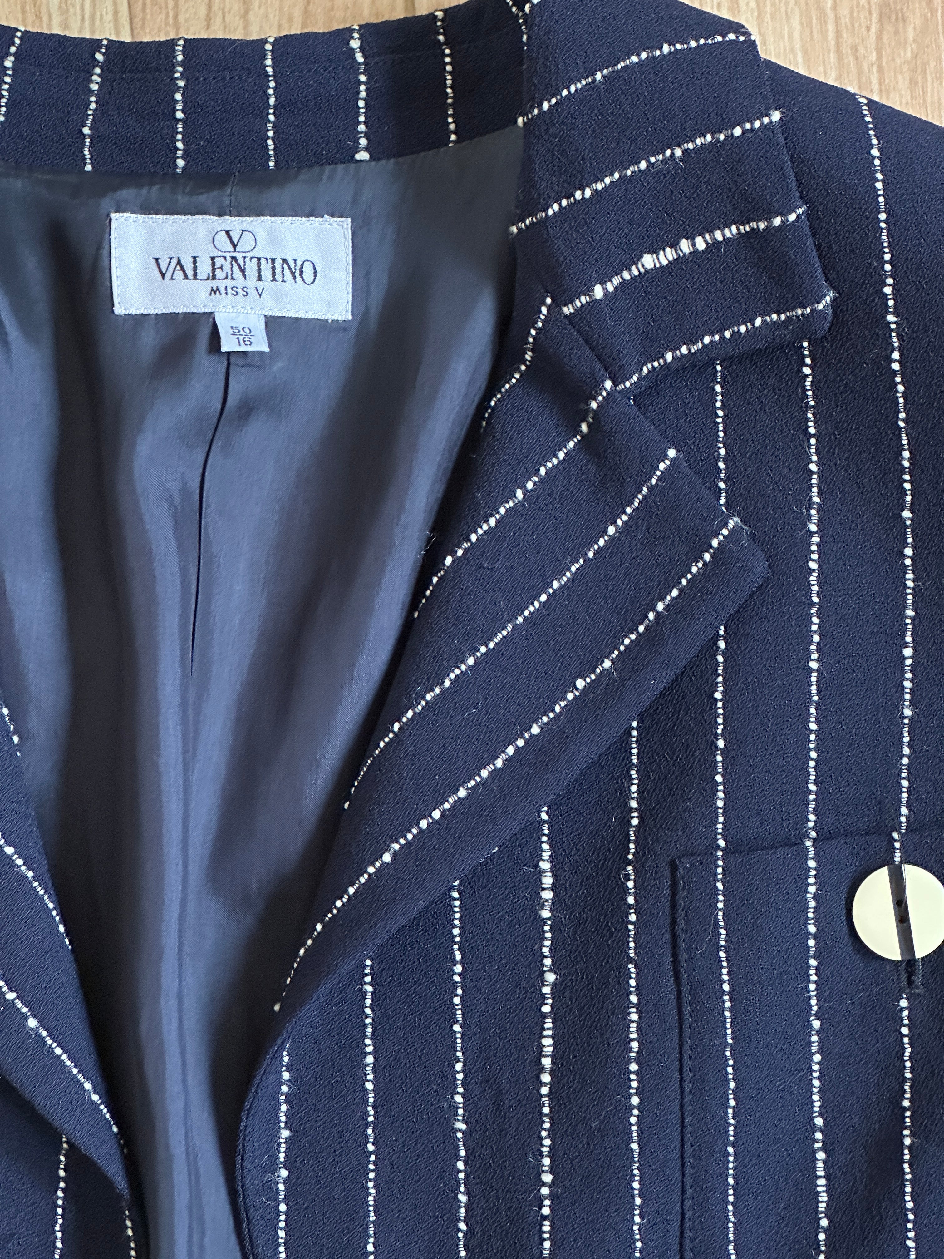 Valentino Gessato Blue Blazer