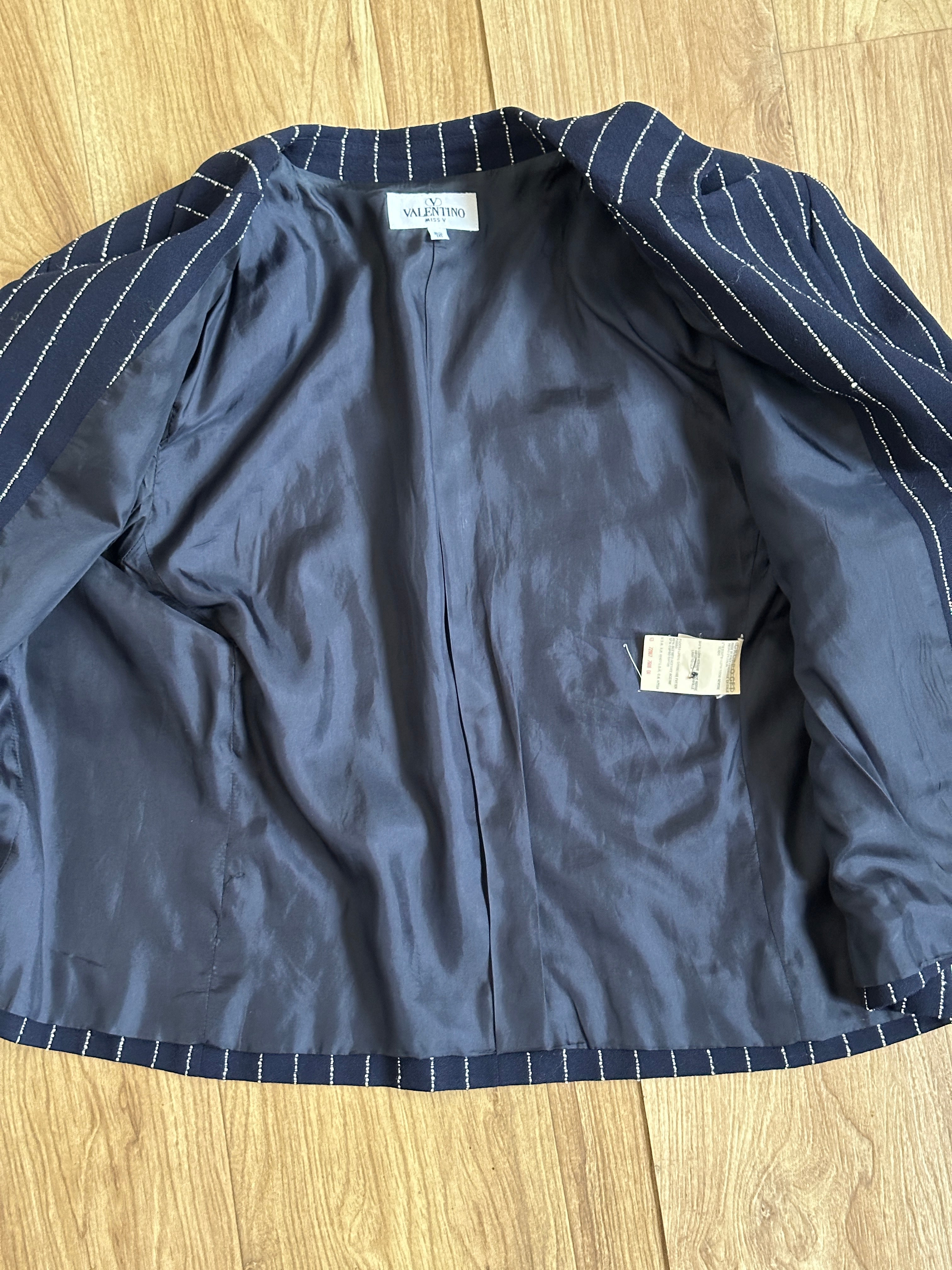 Valentino Gessato Blue Blazer