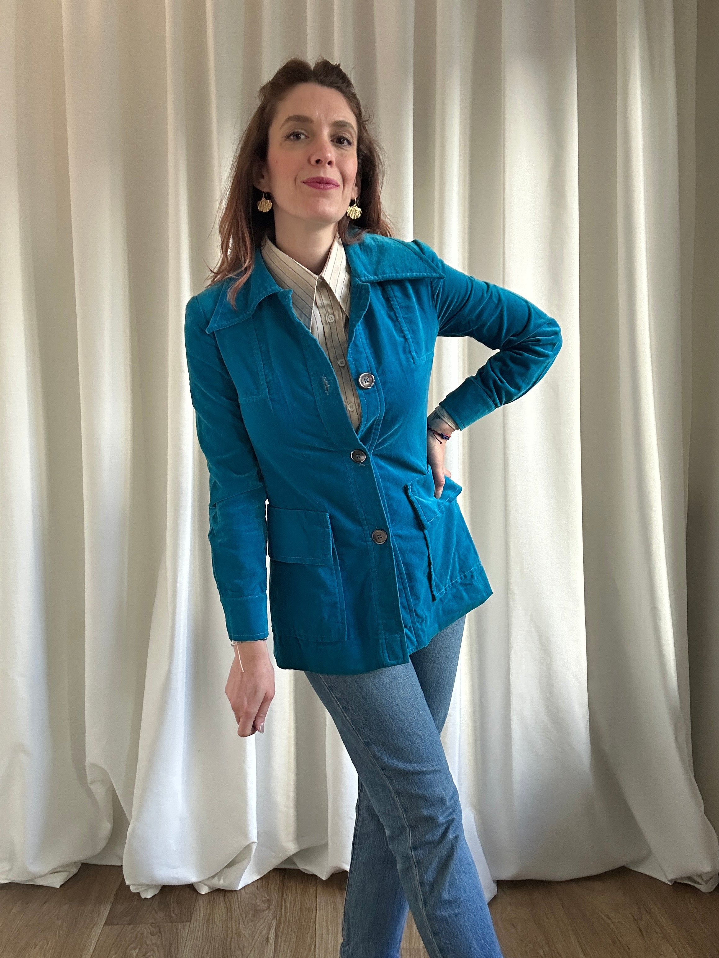Turchese Velluto Blazer