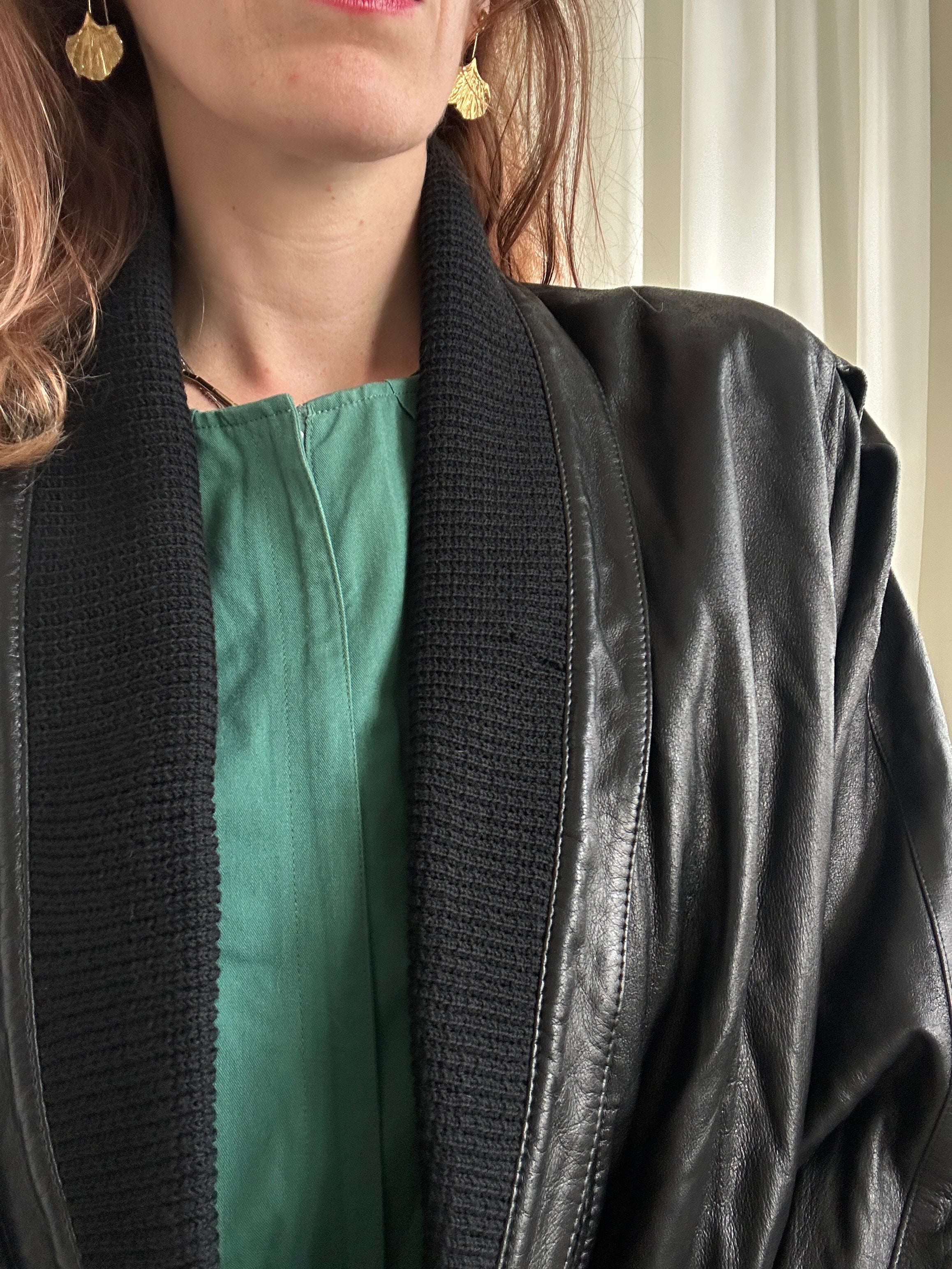 Cardigan Leather Jacket