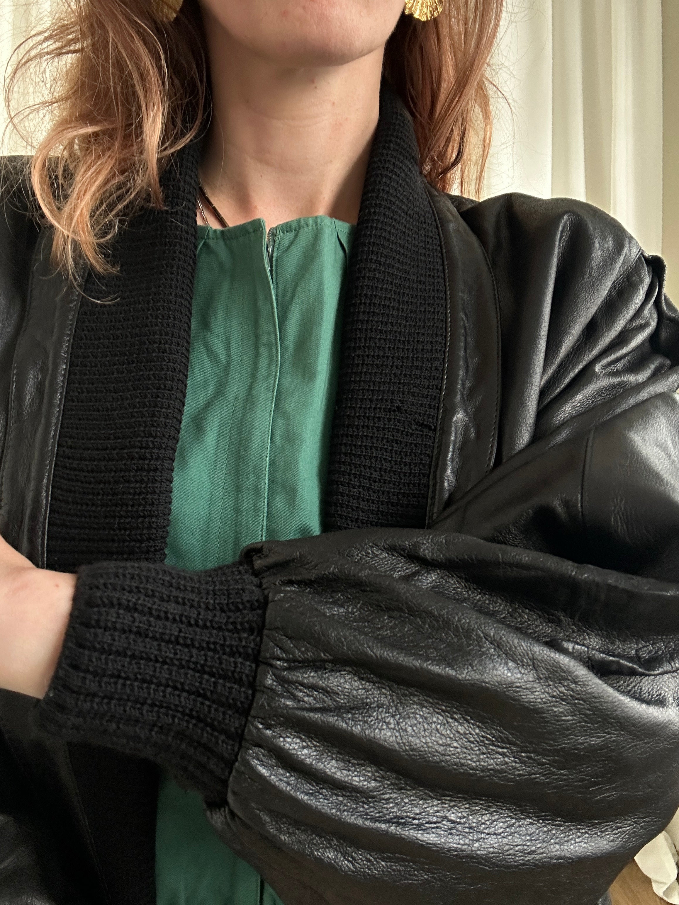 Cardigan Leather Jacket
