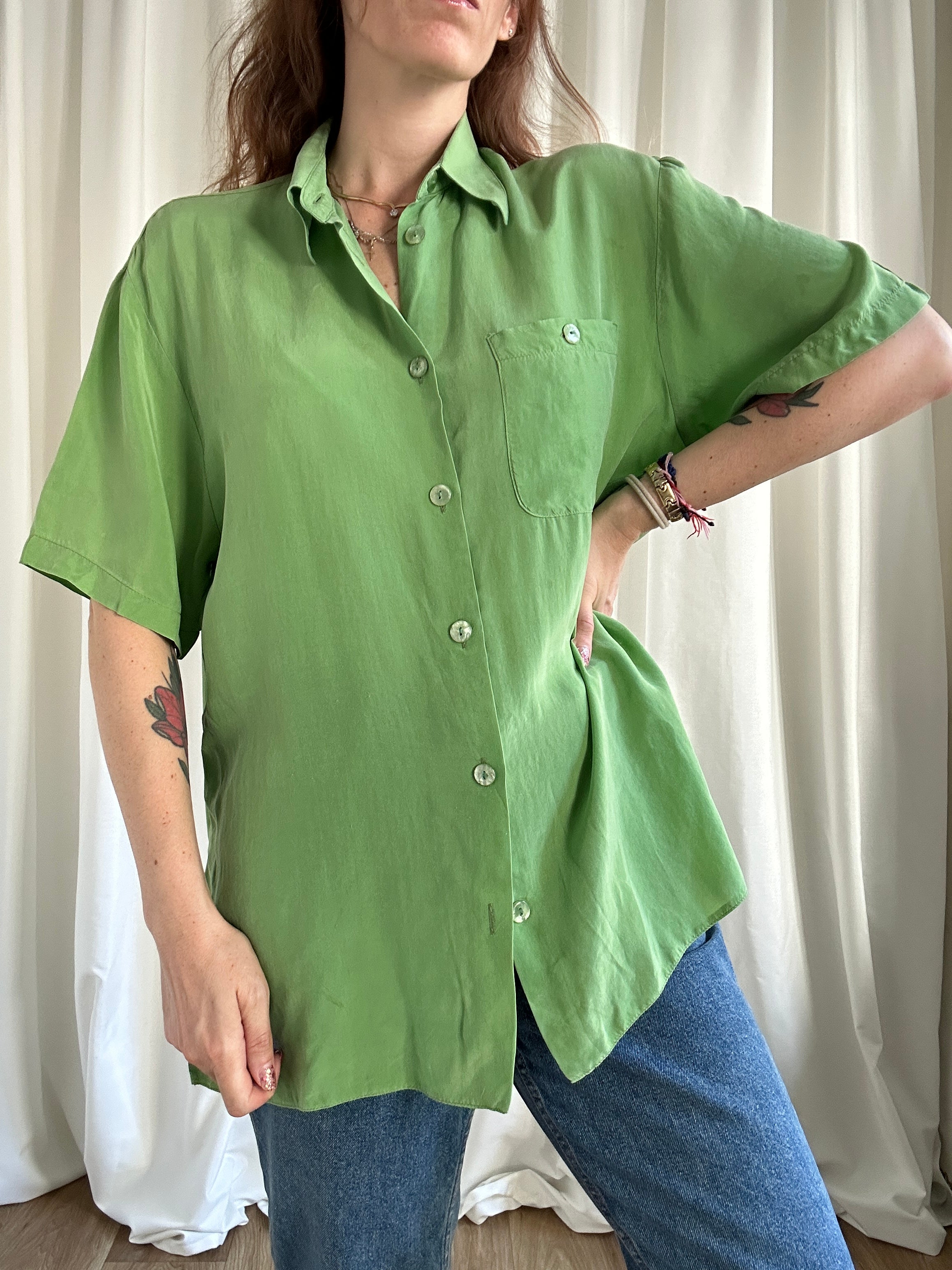 Menta cupro shirt