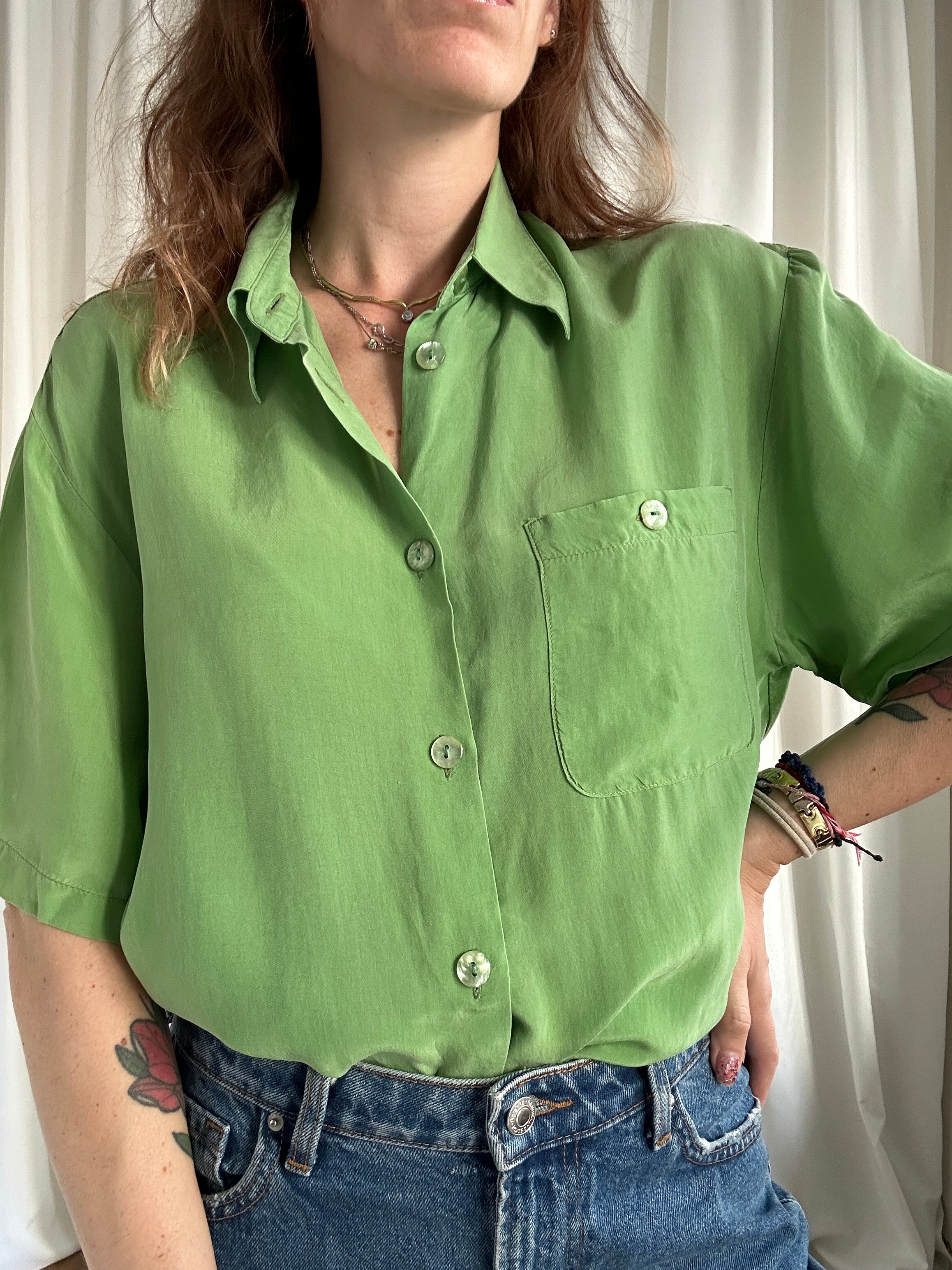 Menta cupro shirt