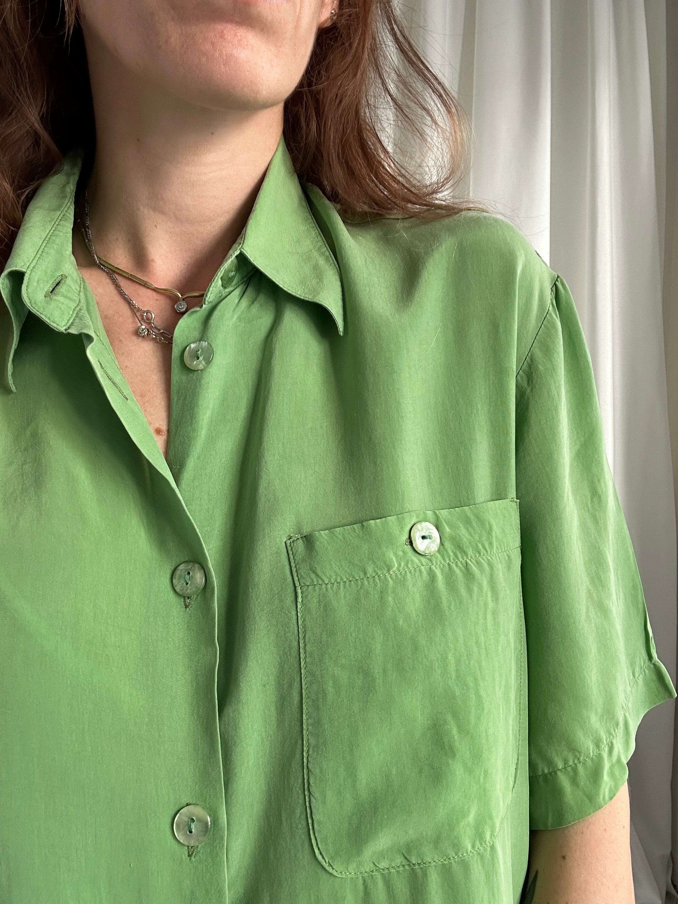 Menta cupro shirt