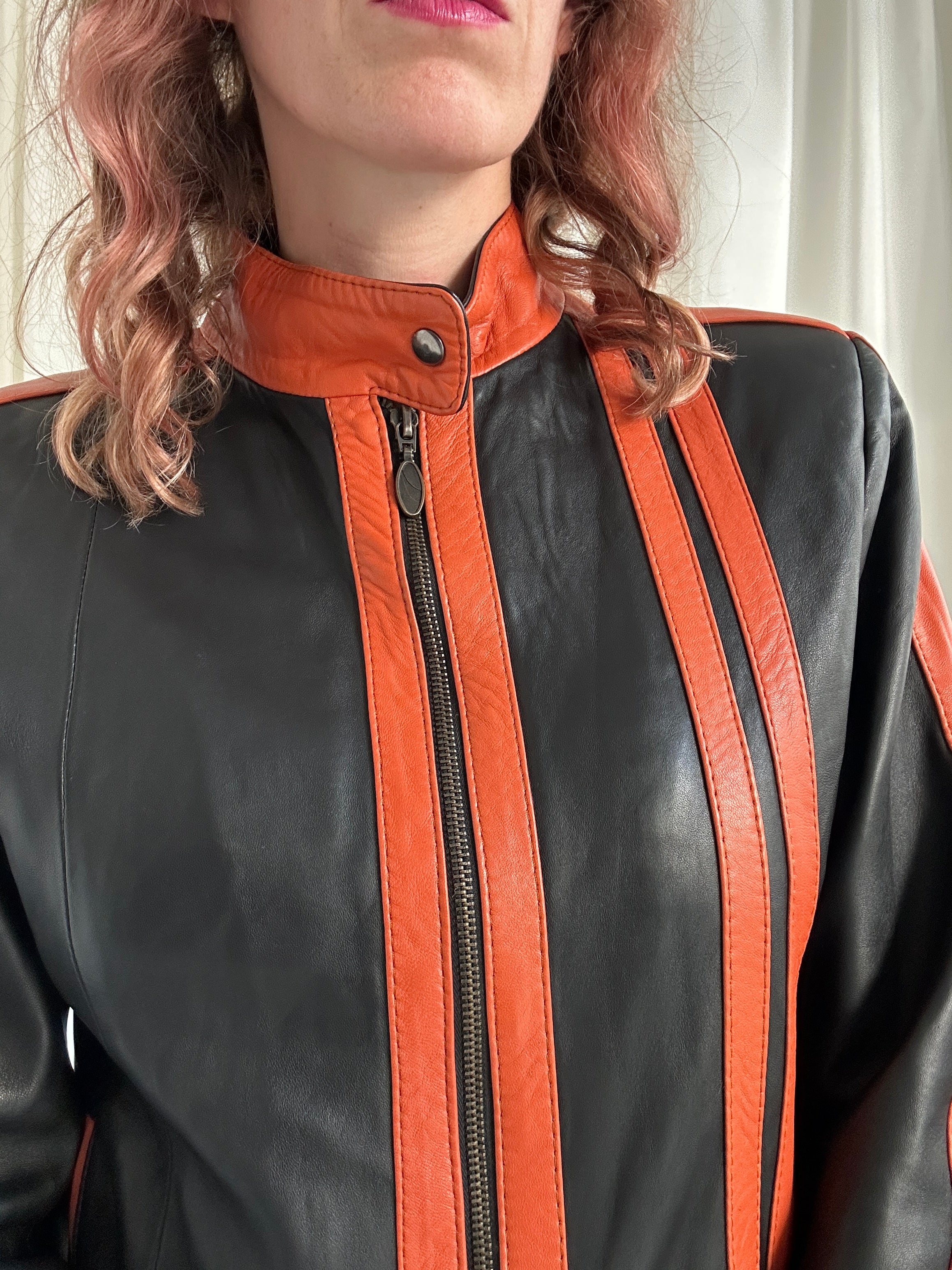 Orange biker jacket