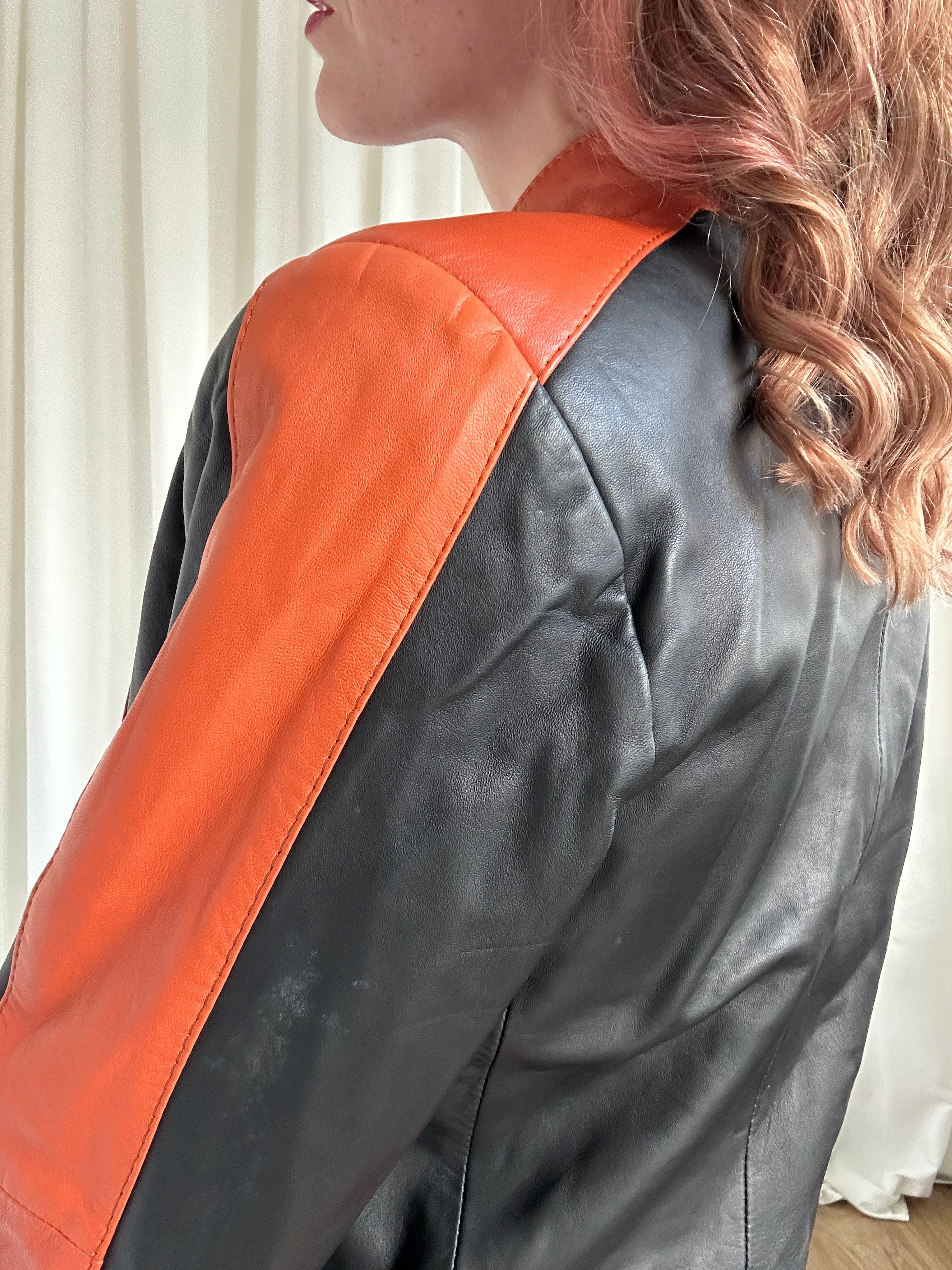 Orange biker jacket