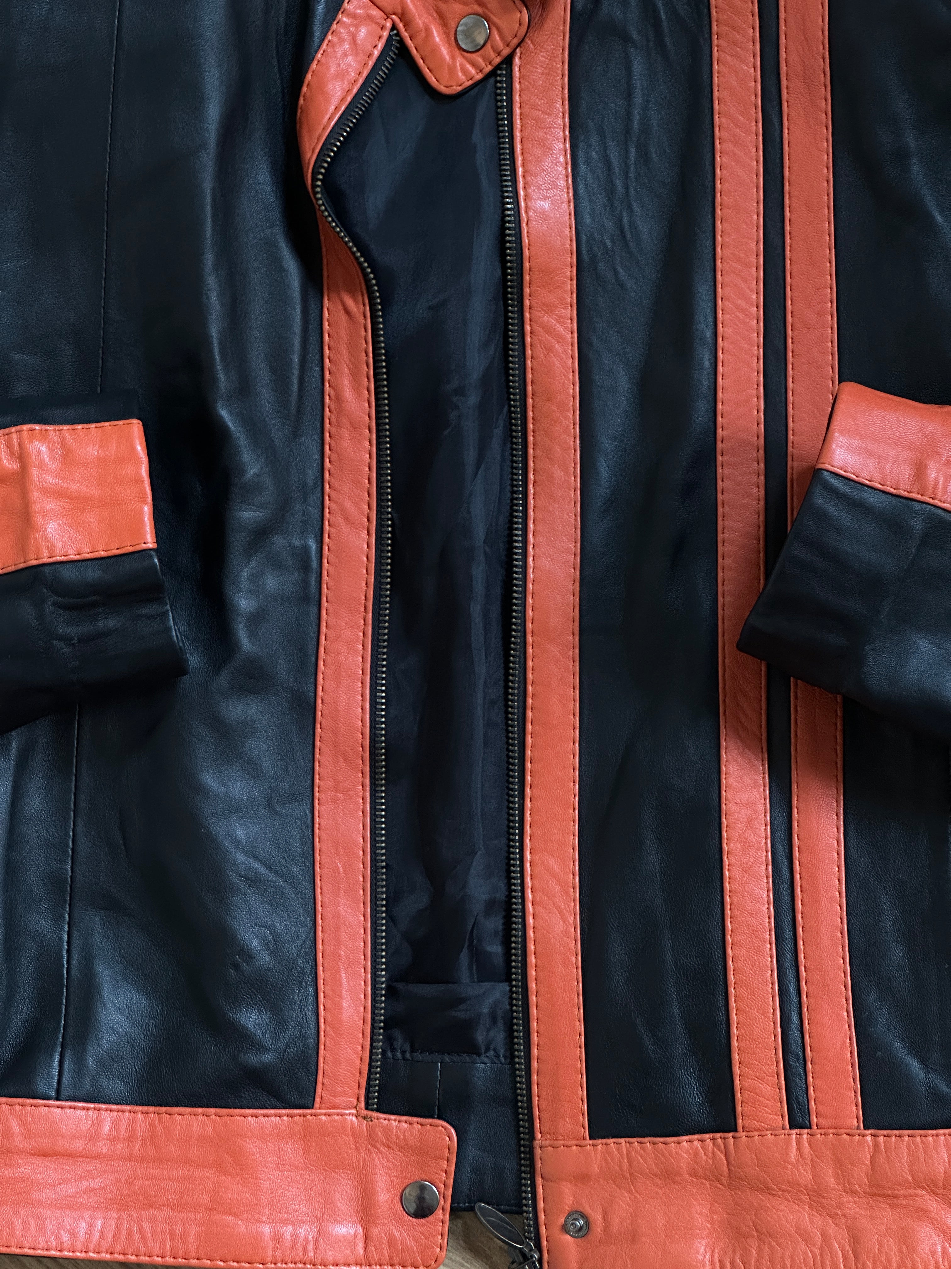 Orange biker jacket