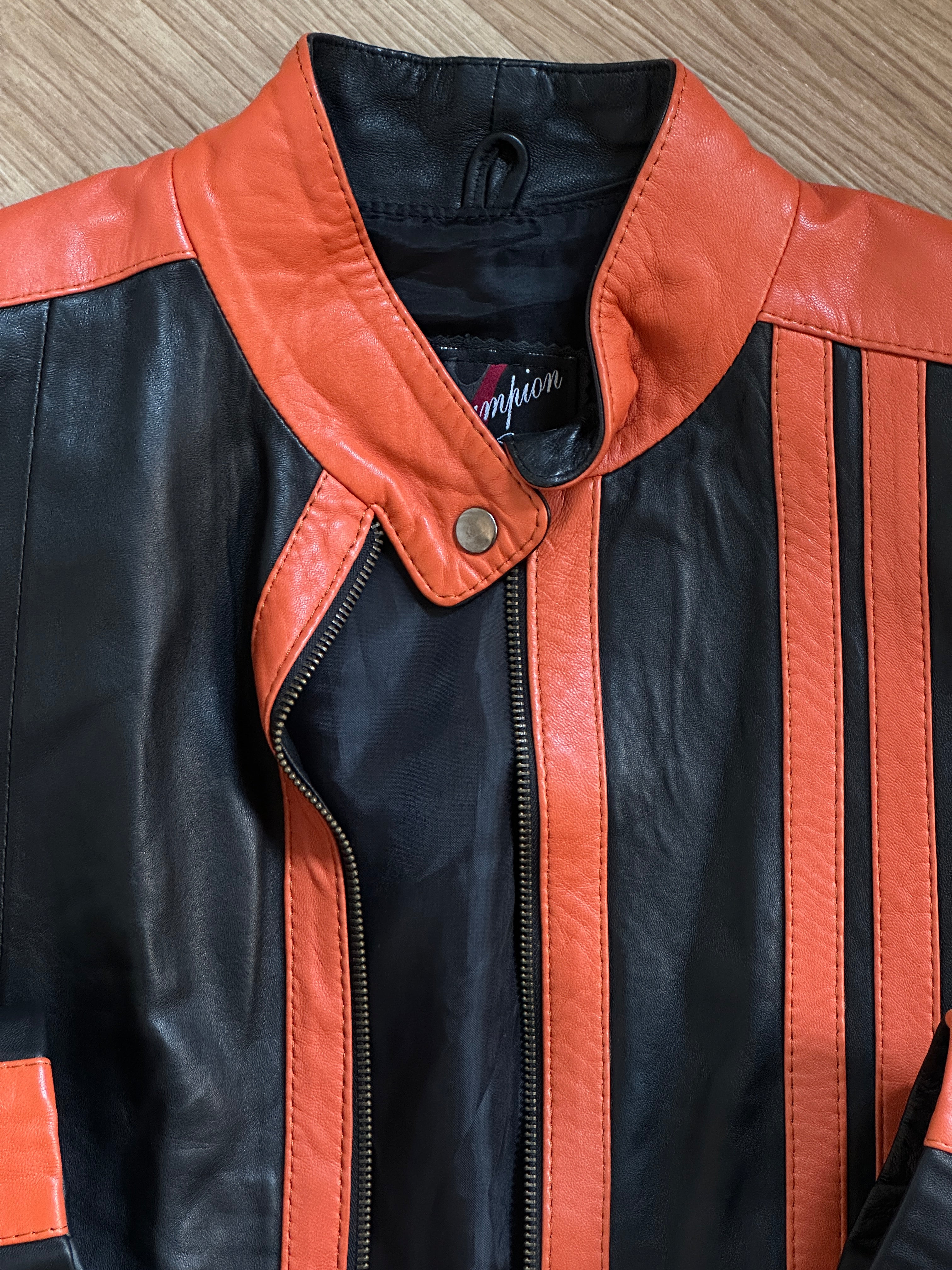 Orange biker jacket