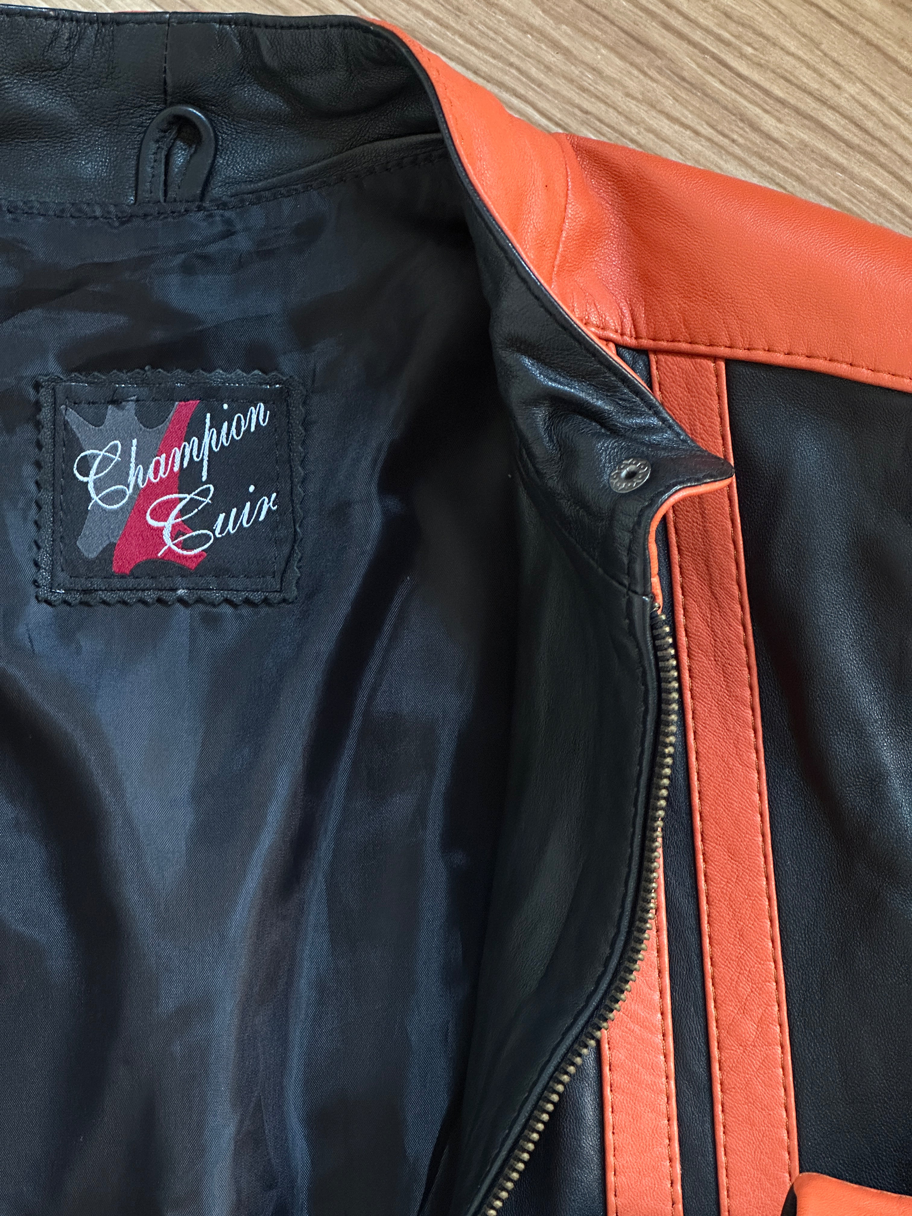 Orange biker jacket