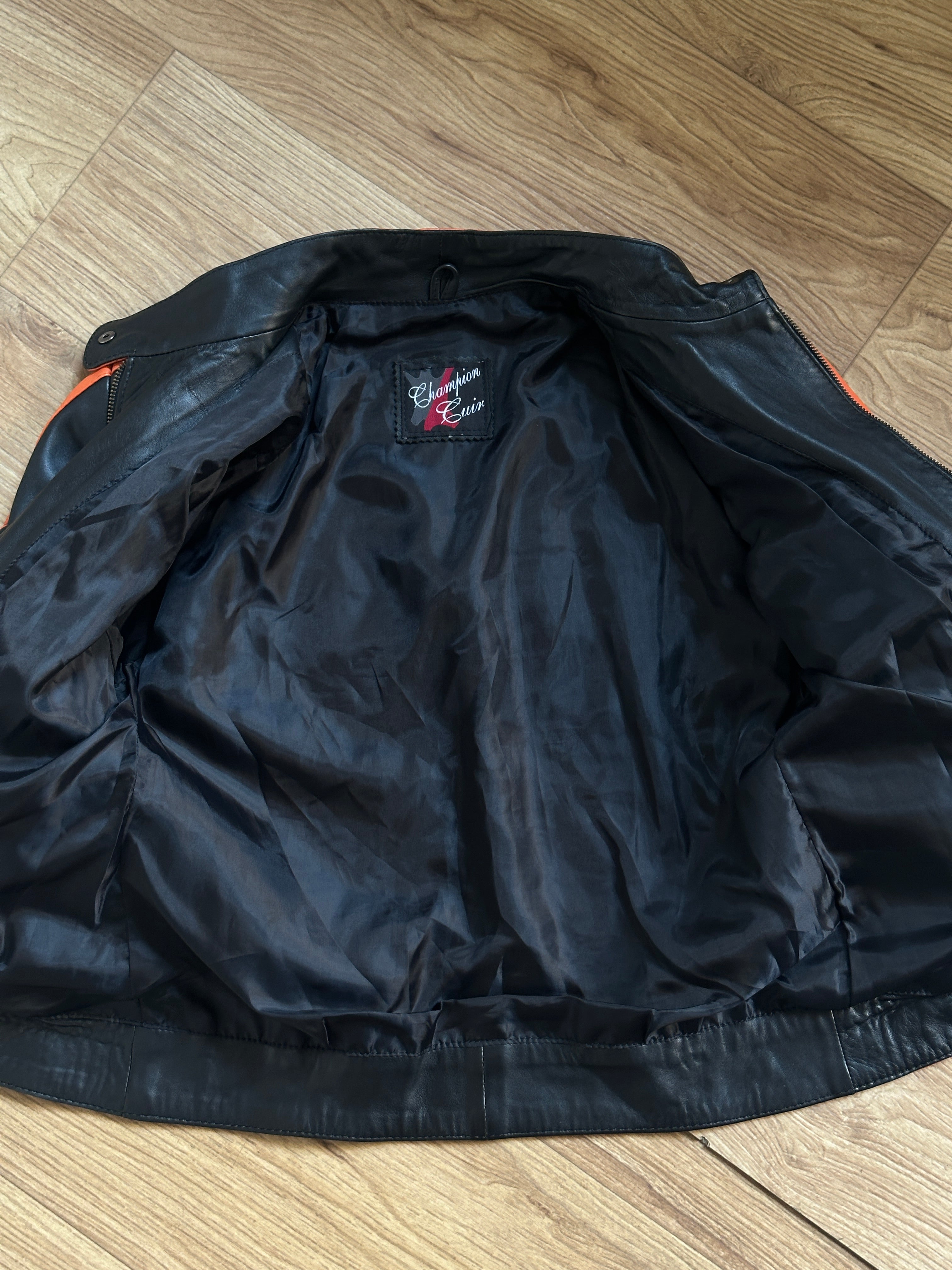 Orange biker jacket