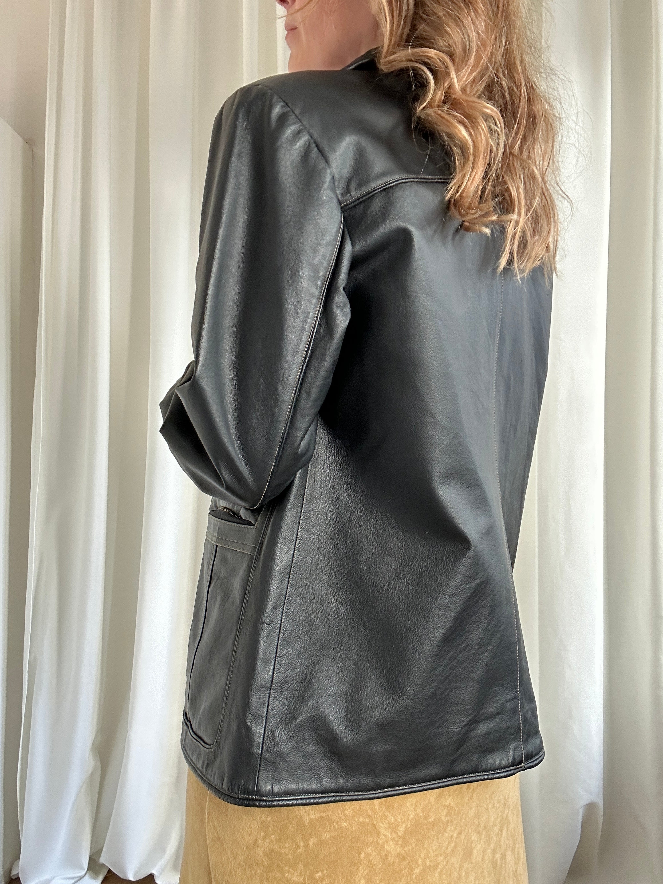 Impuntata Leather Jacket