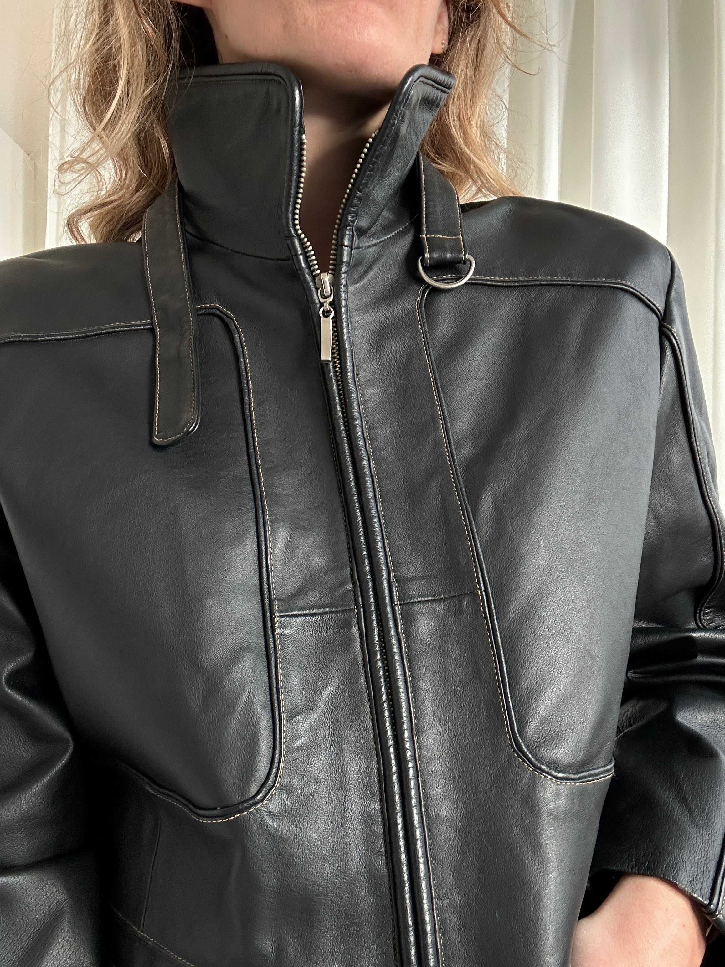 Impuntata Leather Jacket