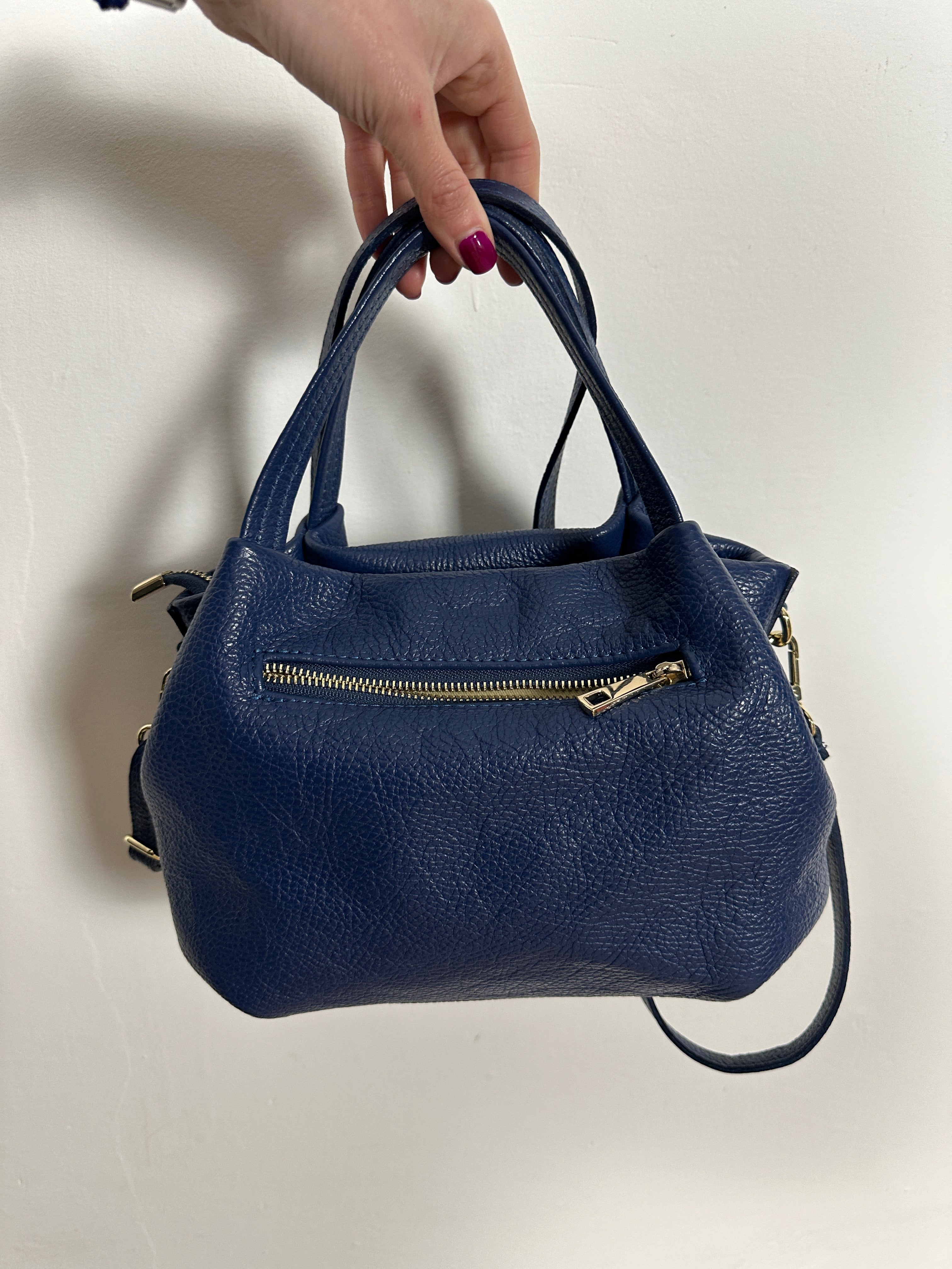 Blue leather bag