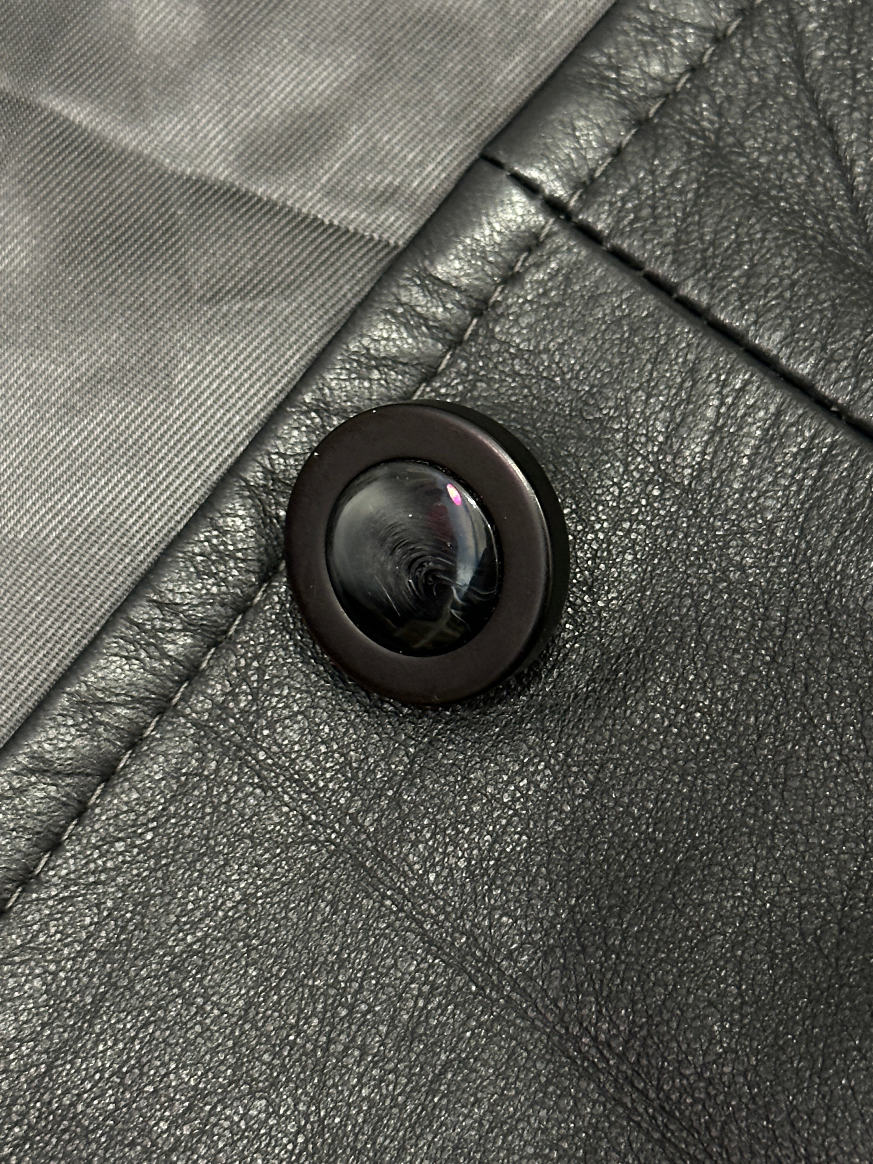 Lapel leather jacket