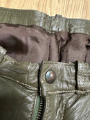 military green leather pants