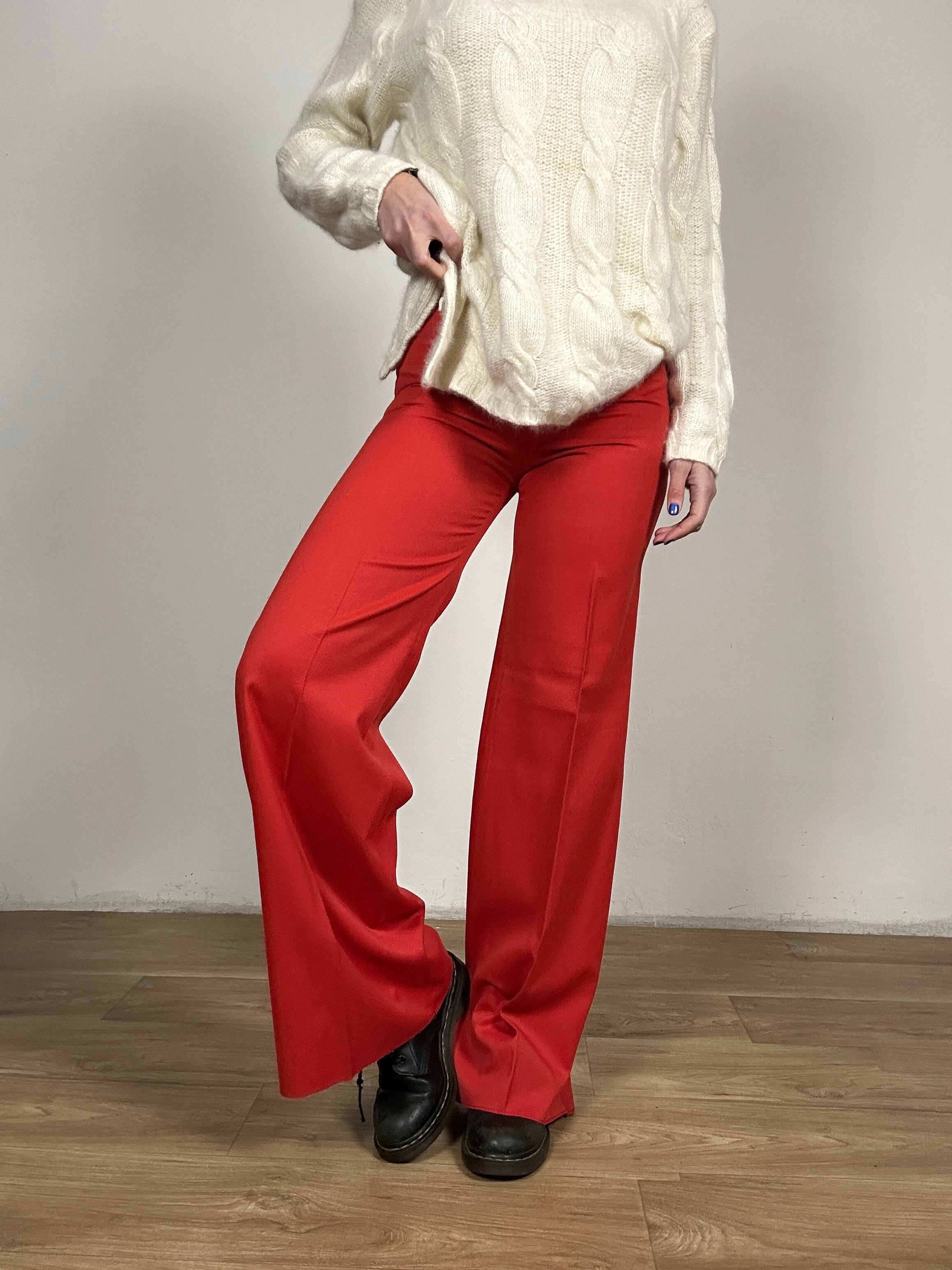 Red 70s pants