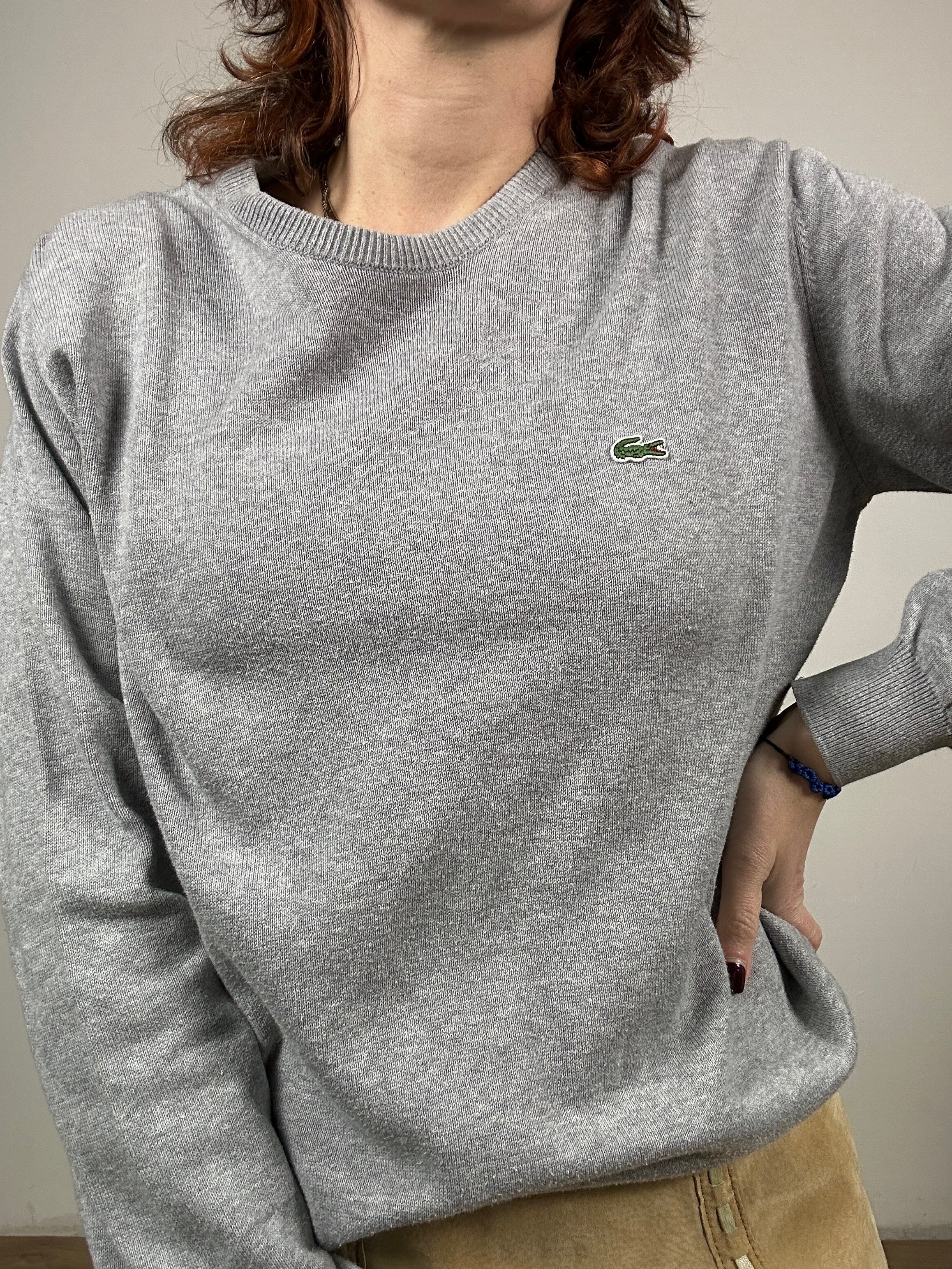 Grey Lacoste sweater