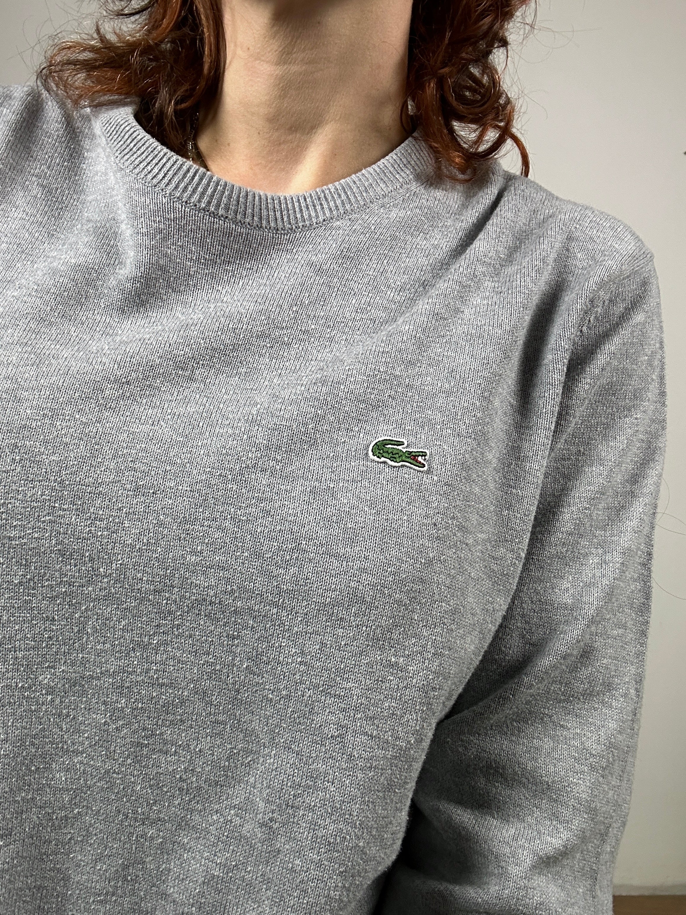 Grey Lacoste sweater