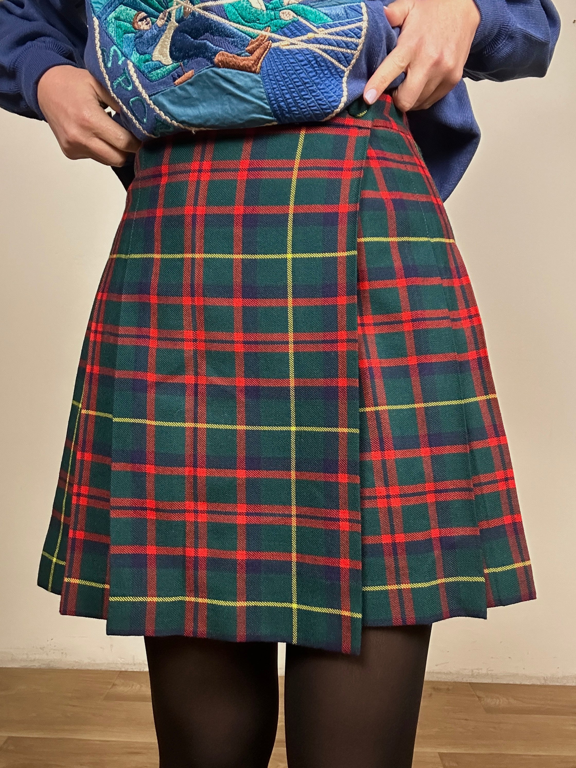 Green tartan skirt