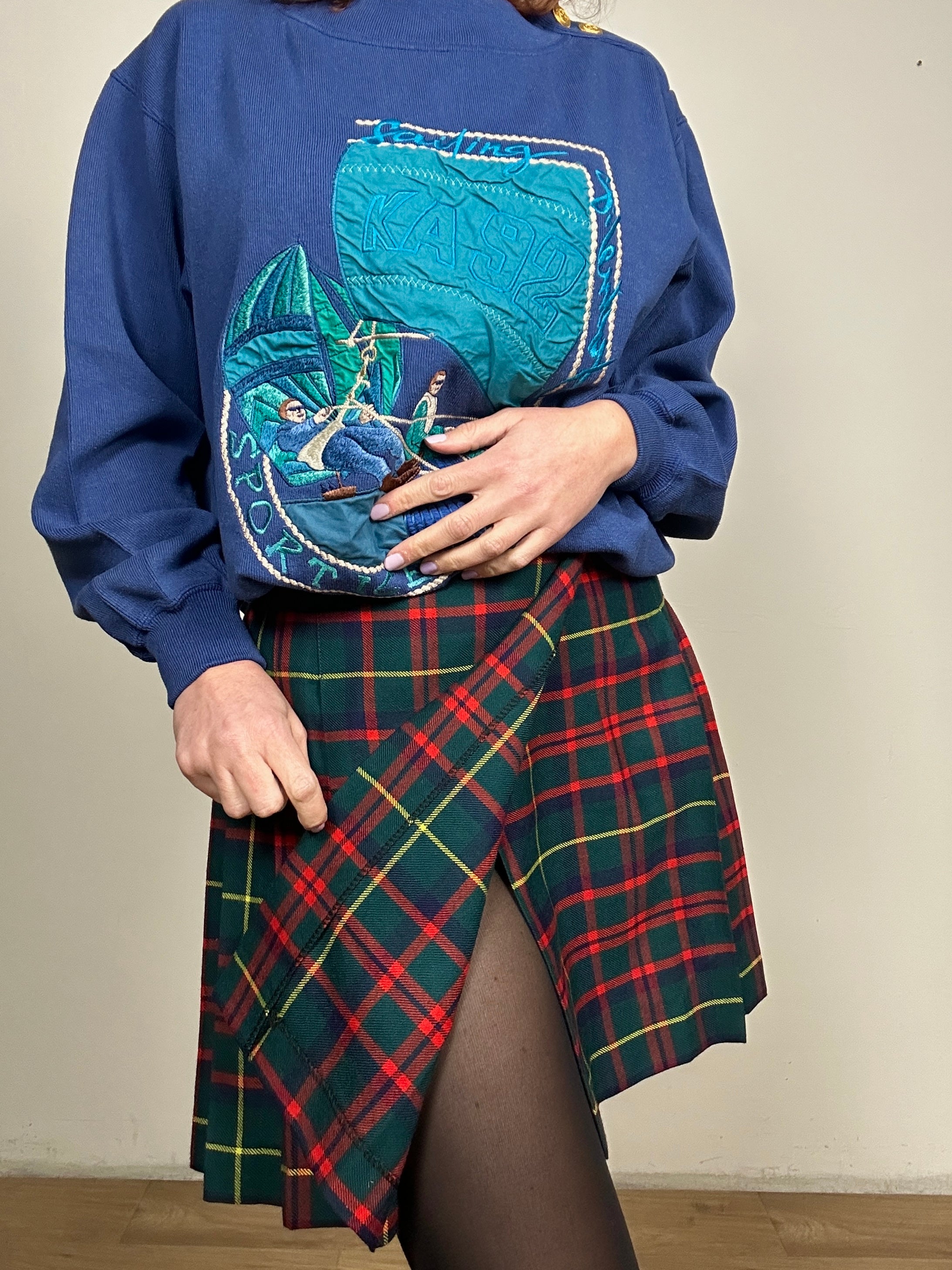 Green tartan skirt