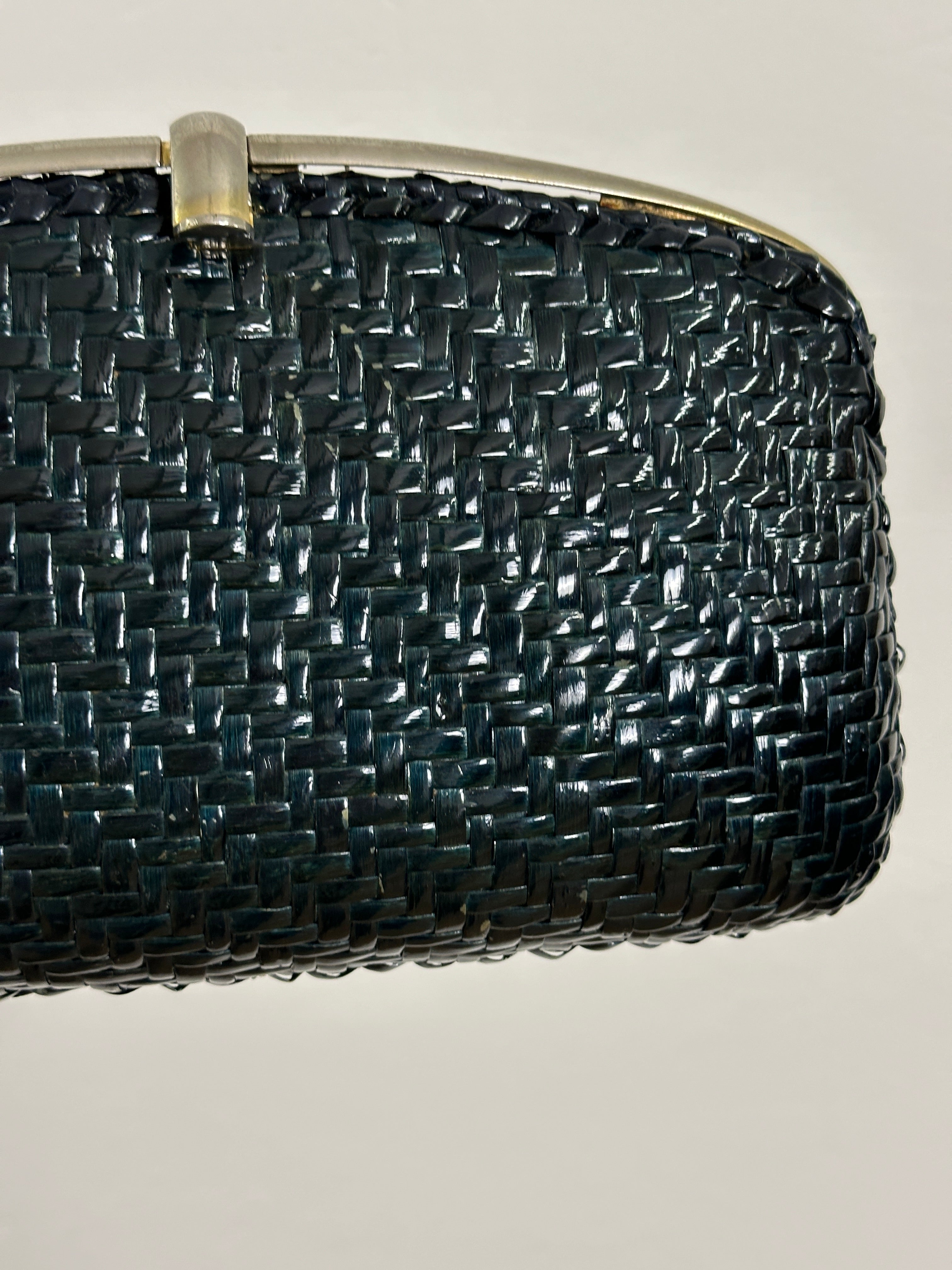 Blue raffia bag