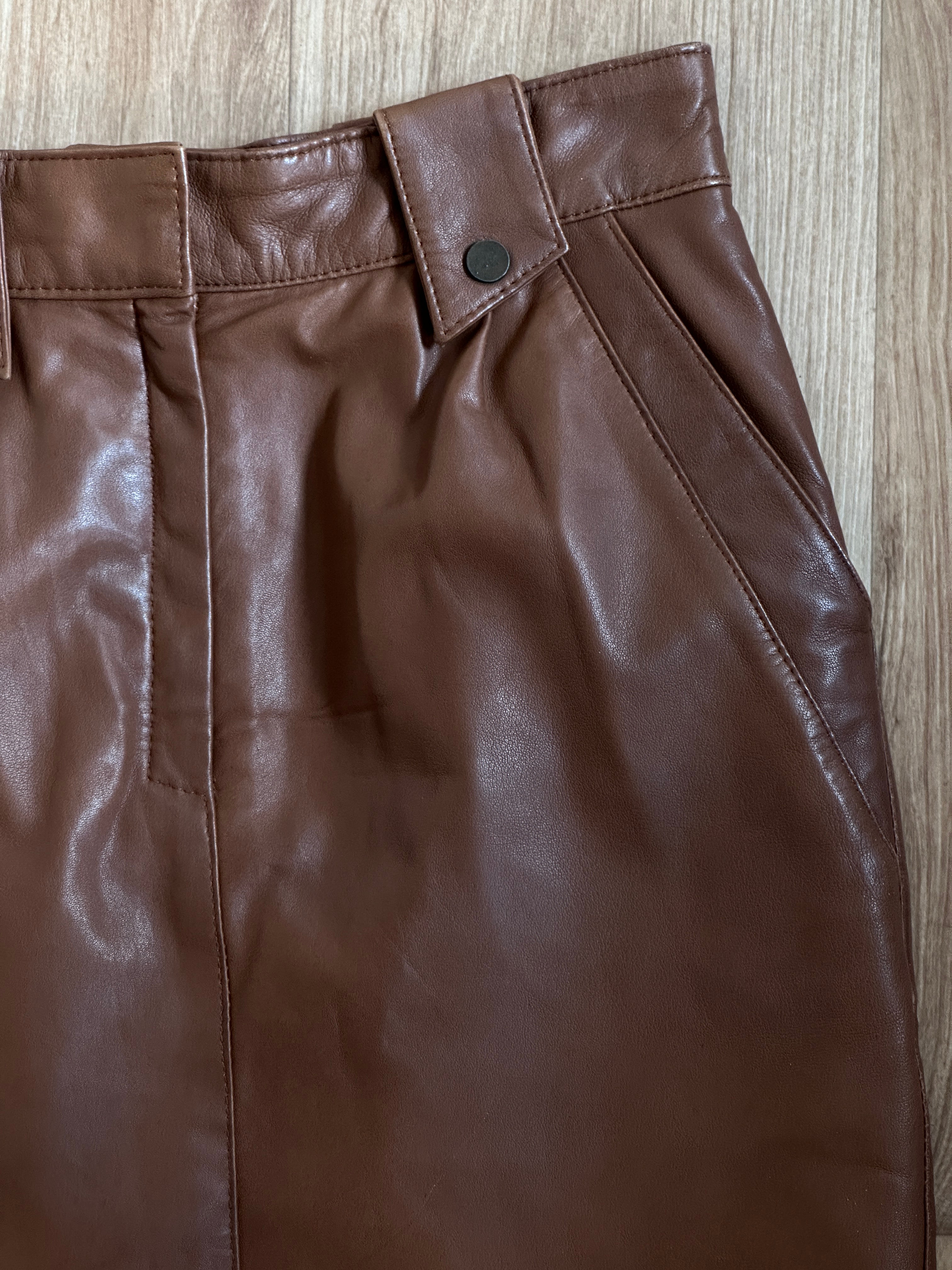 Nocciolina leather skirt