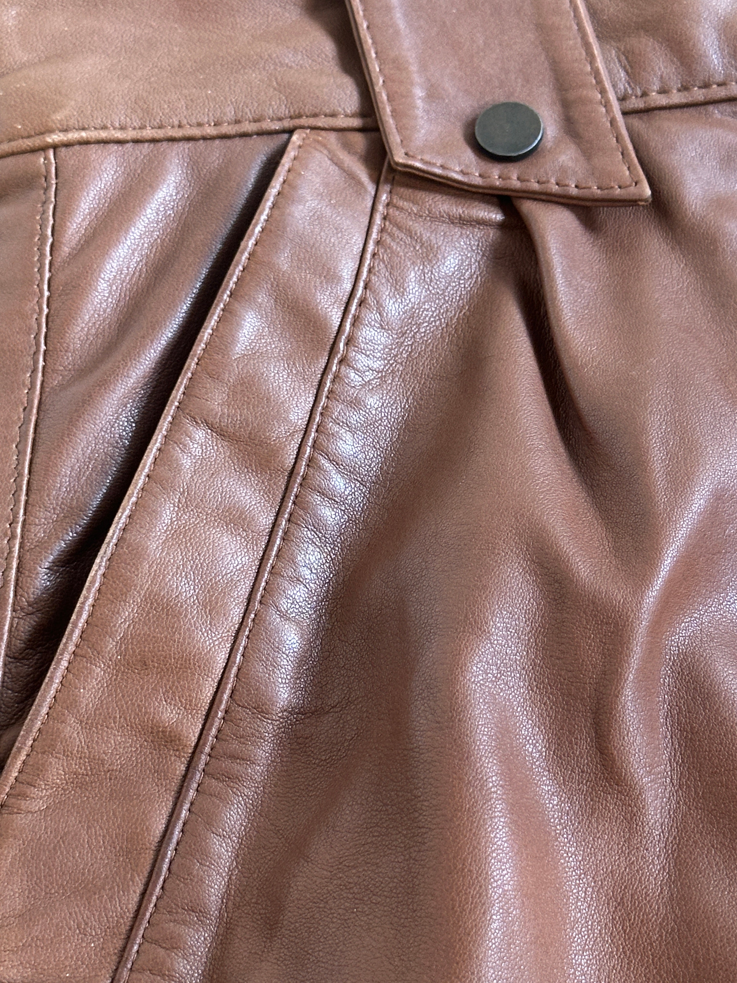 Nocciolina leather skirt