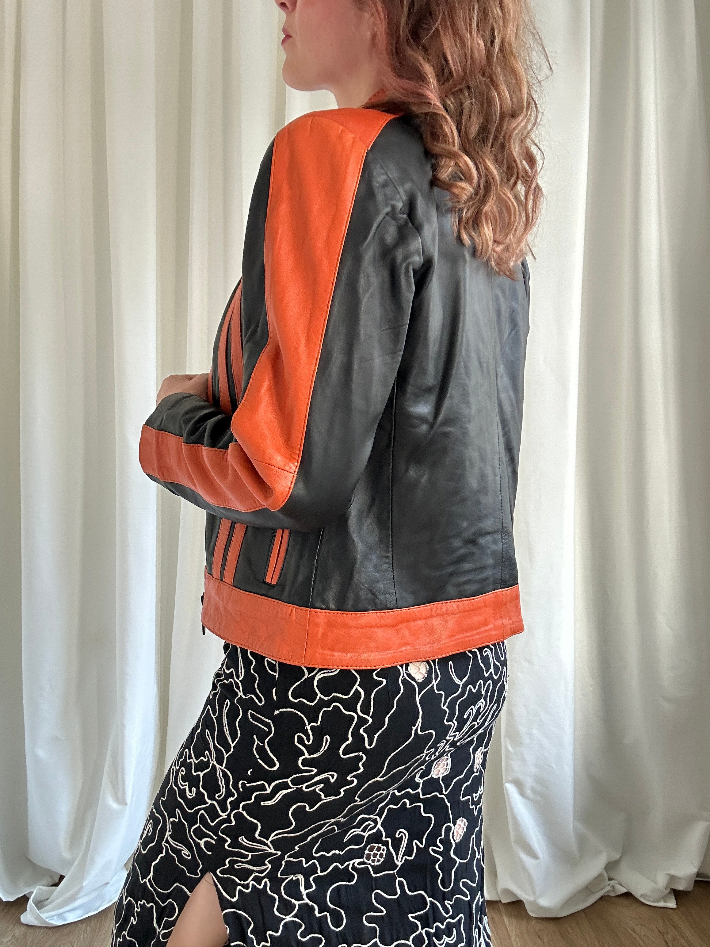 Orange biker jacket