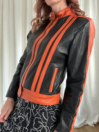 Orange biker jacket