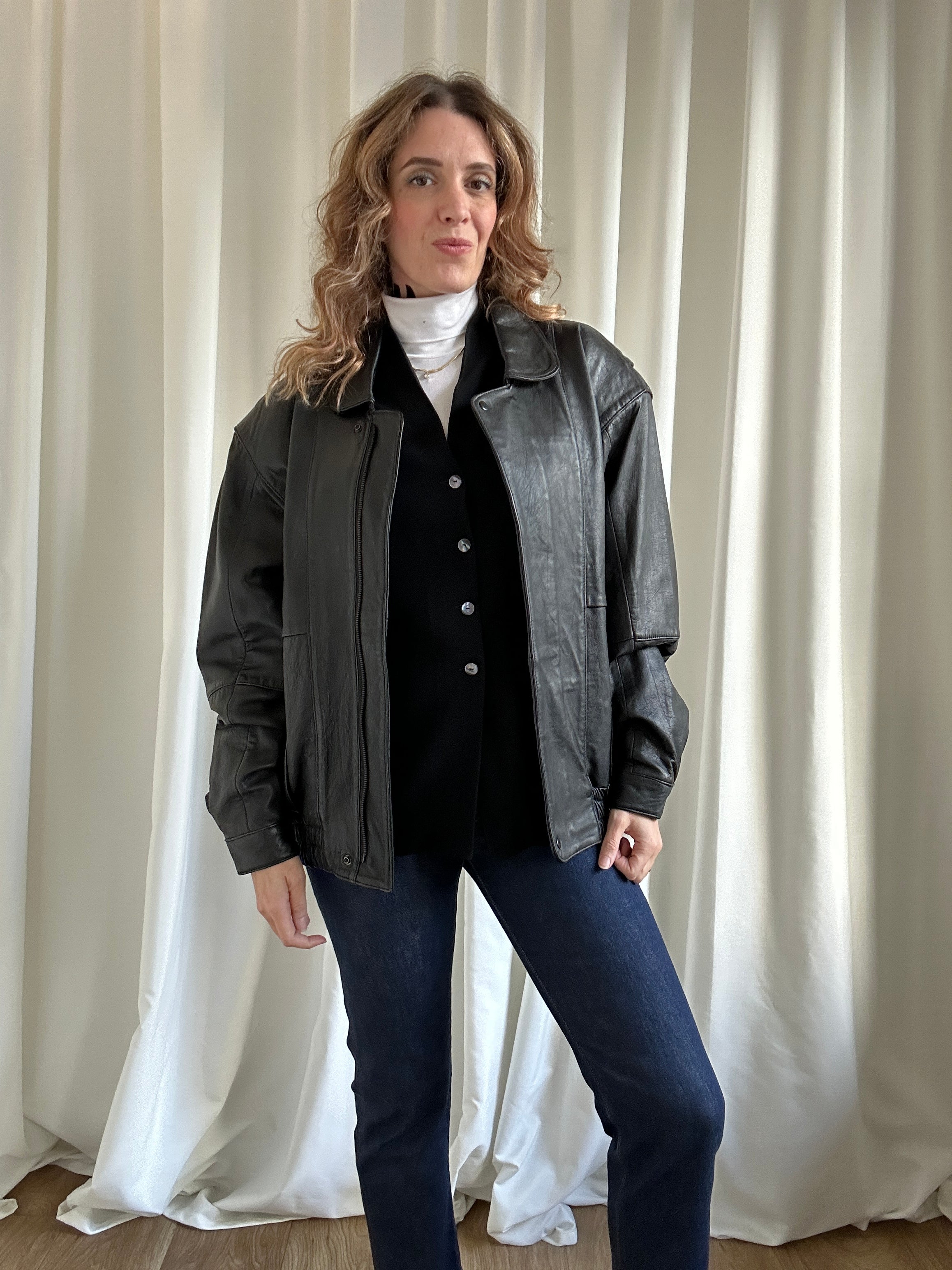Pierre Cardin Black Leather Jacket