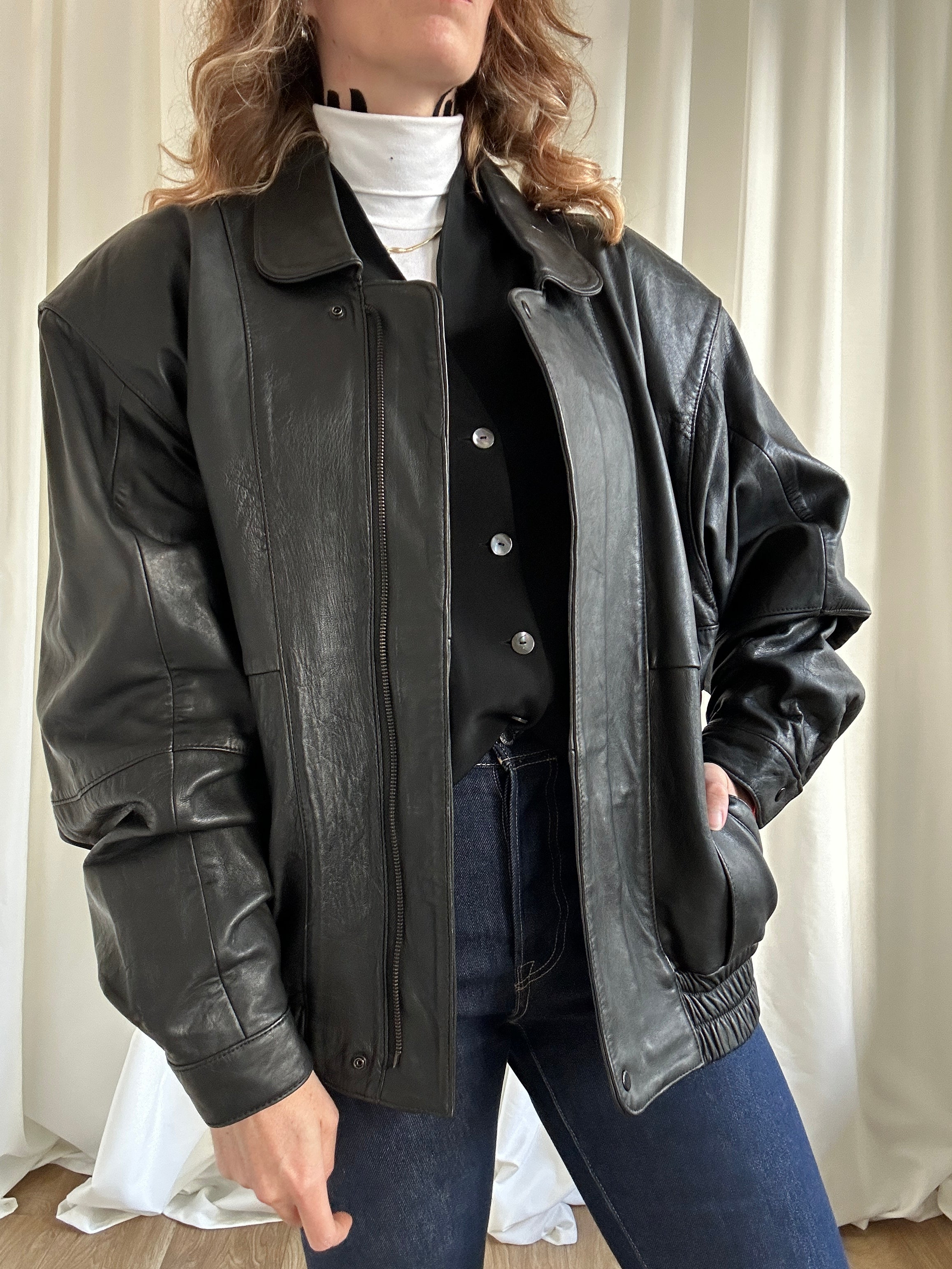 Pierre Cardin Black Leather Jacket