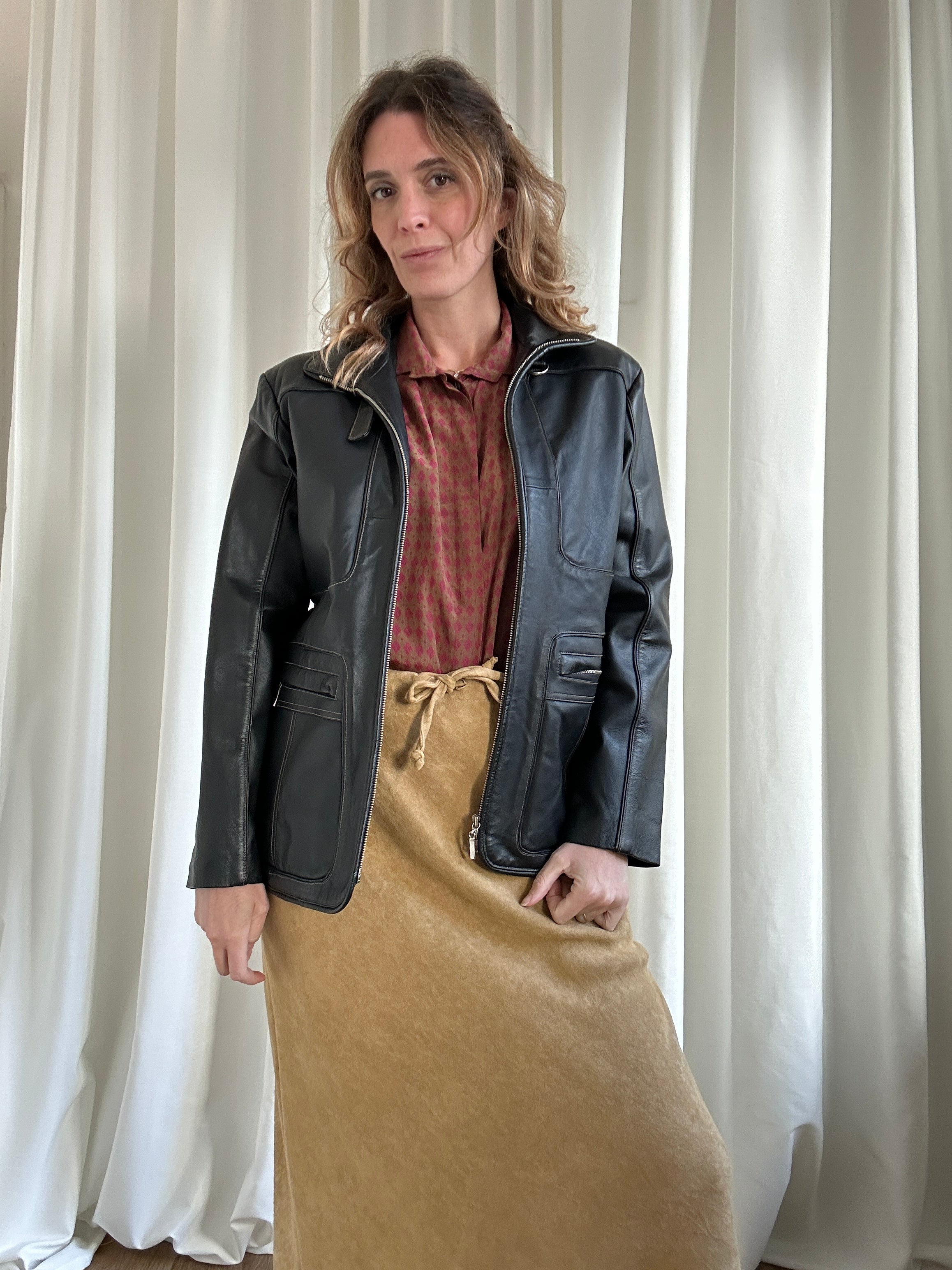 Impuntata Leather Jacket