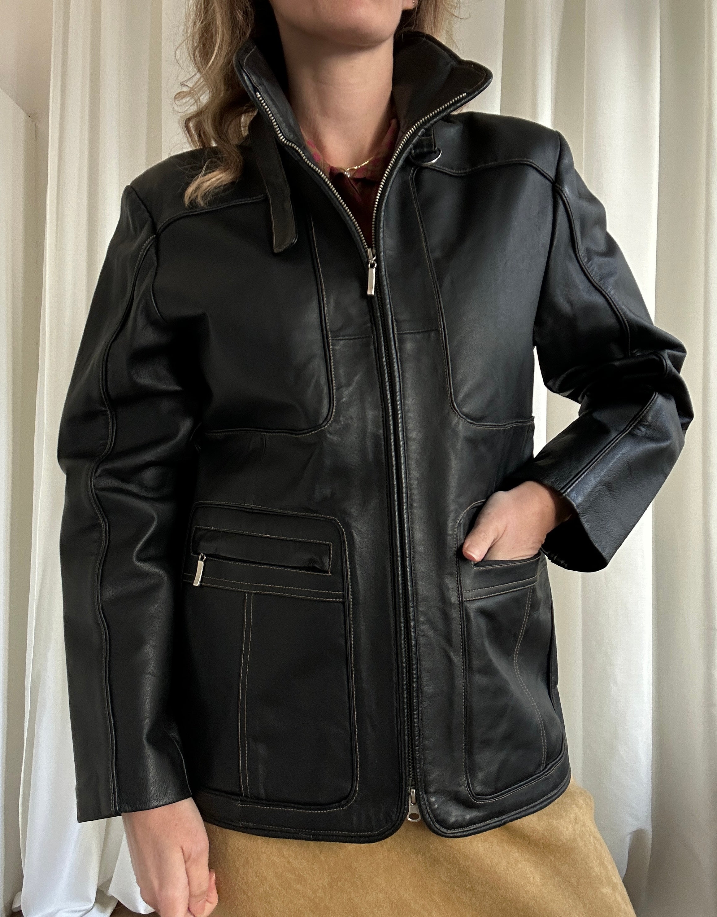 Impuntata Leather Jacket