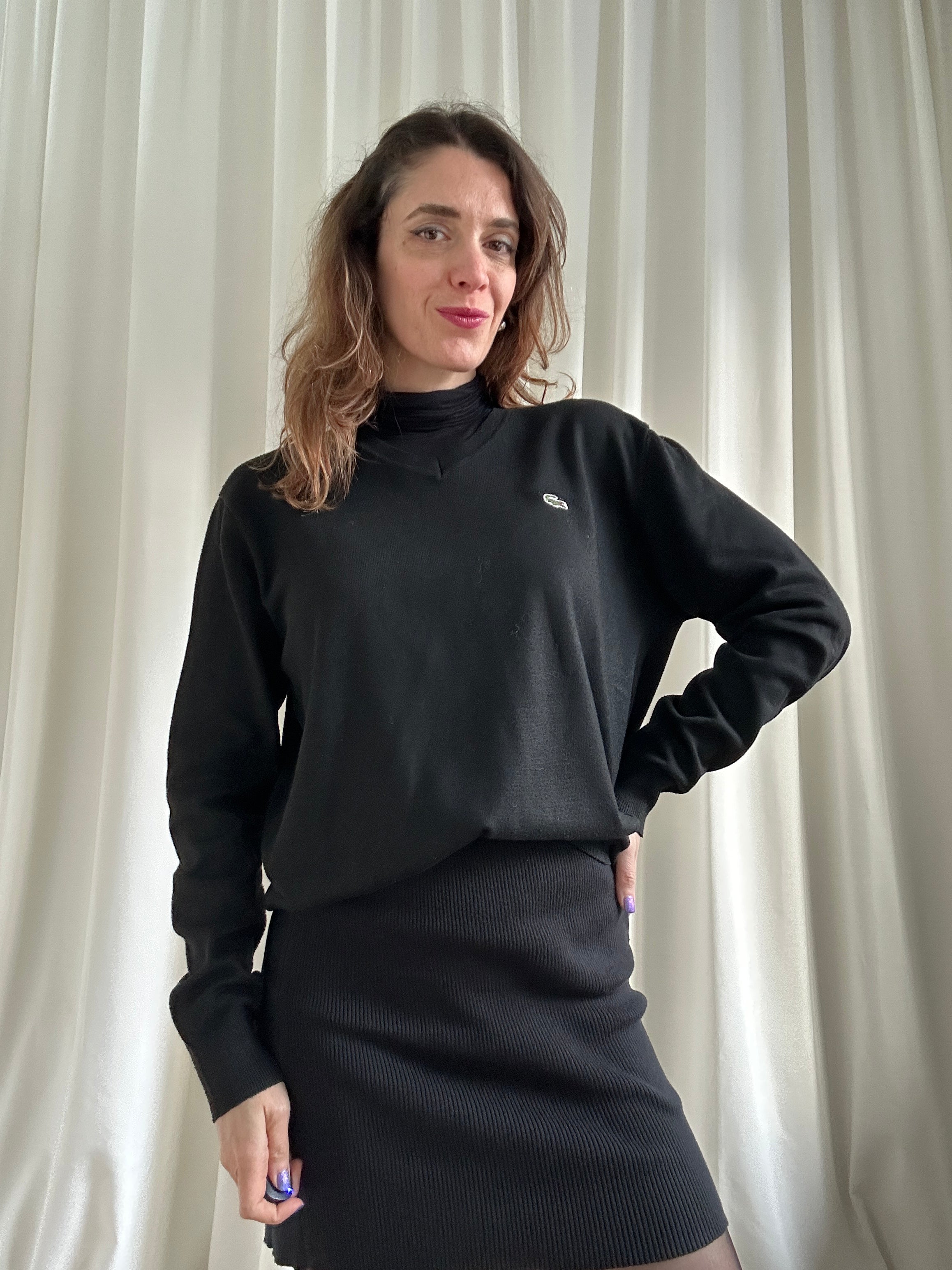 Lacoste Black Crocodile Sweater