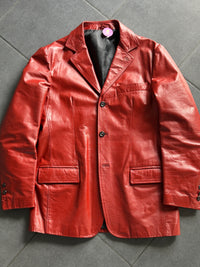 Red leather blazer