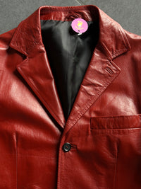 Red leather blazer