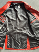 Red leather blazer