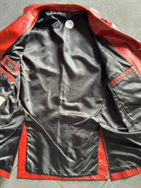 Red leather blazer