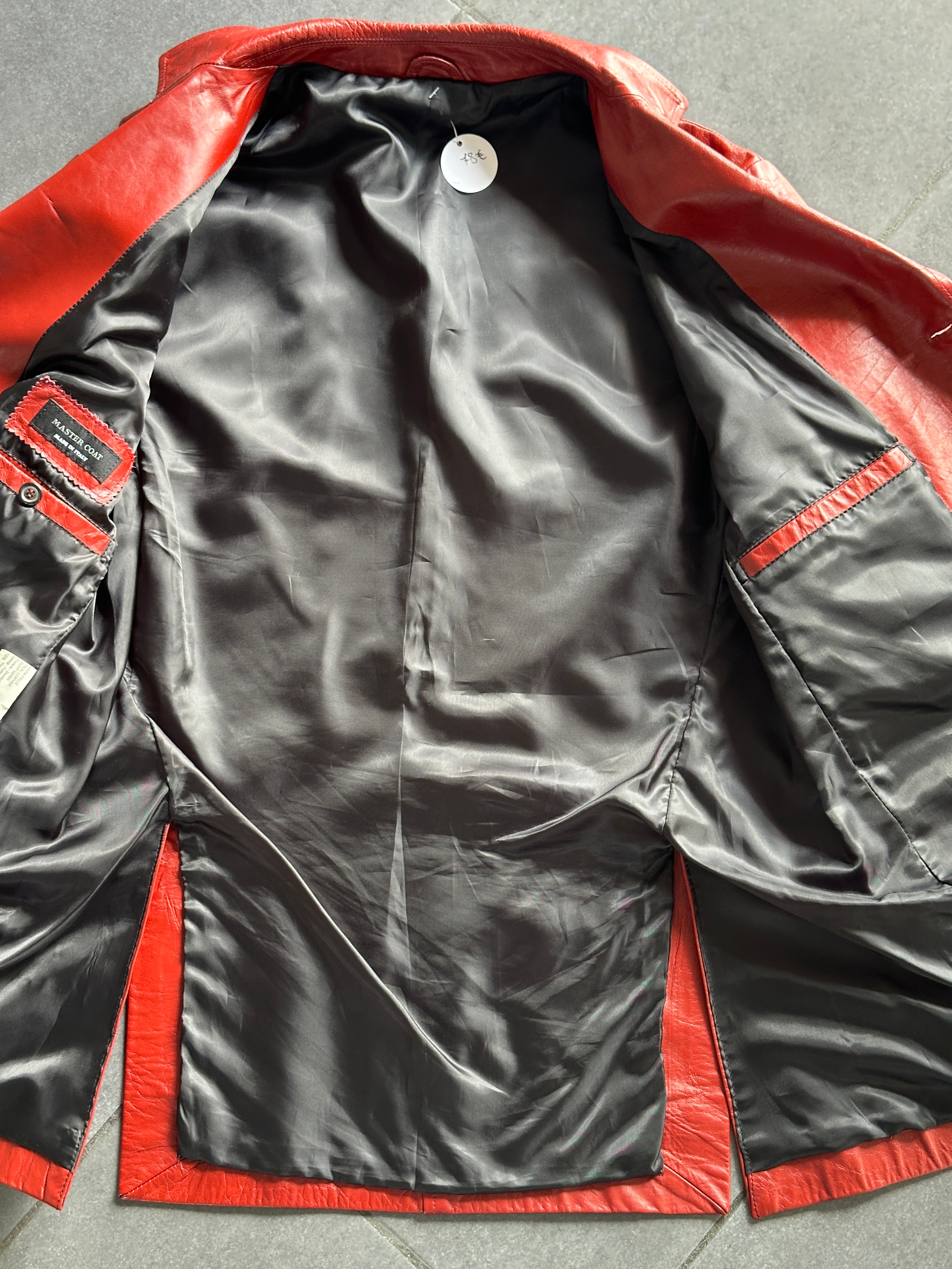 Red leather blazer