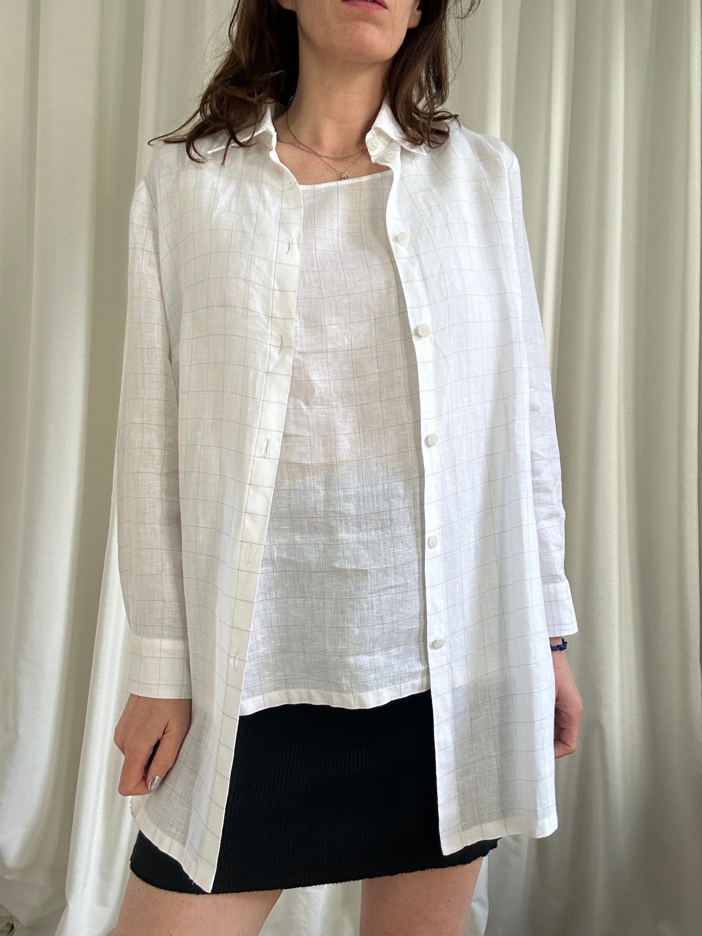 Camicia Lino quadratino