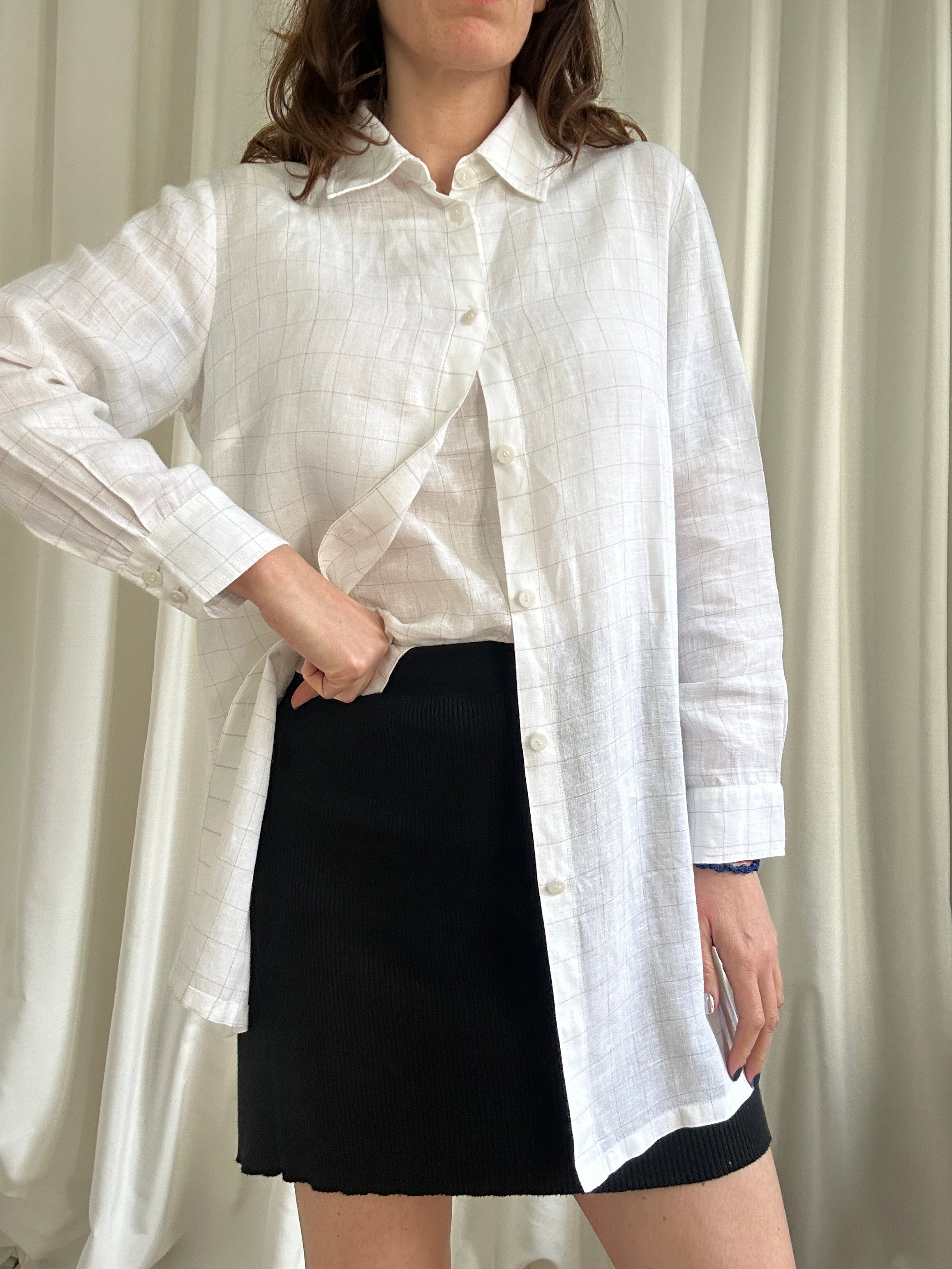 Camicia Lino quadratino