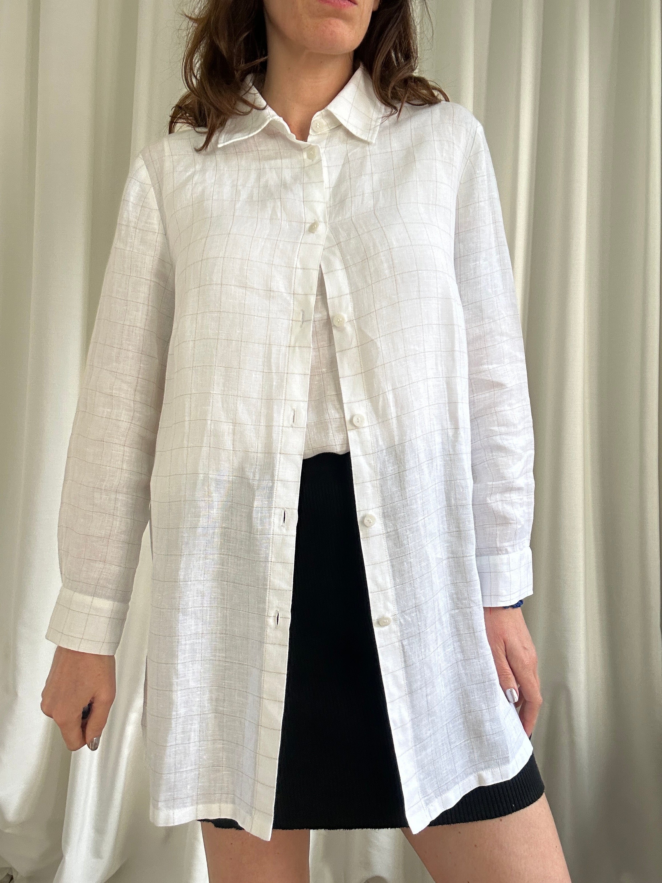 Camicia Lino quadratino